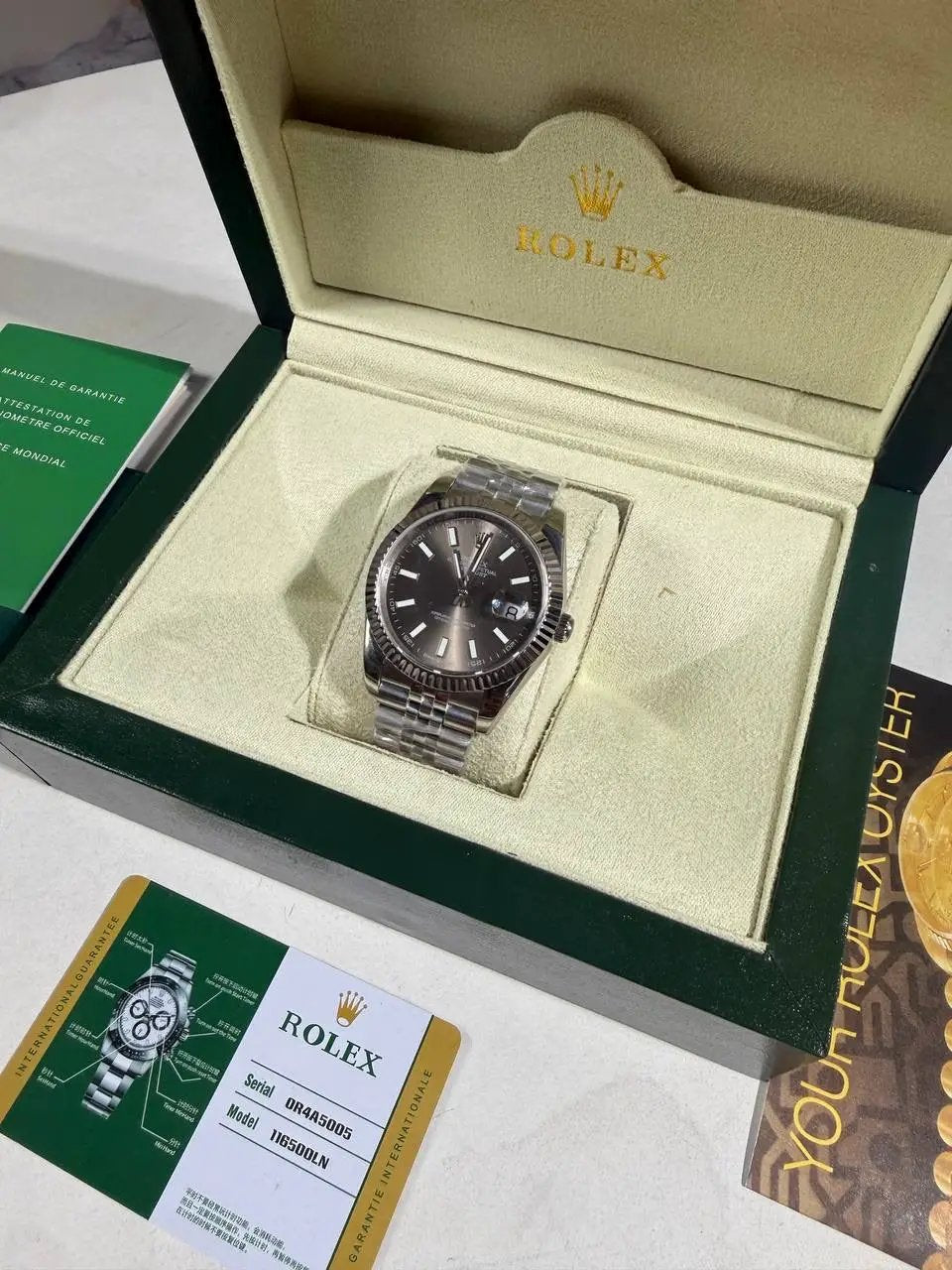 41 RHODIUM DIAL FLUTED JUBILEE WATCH by Stock supplier