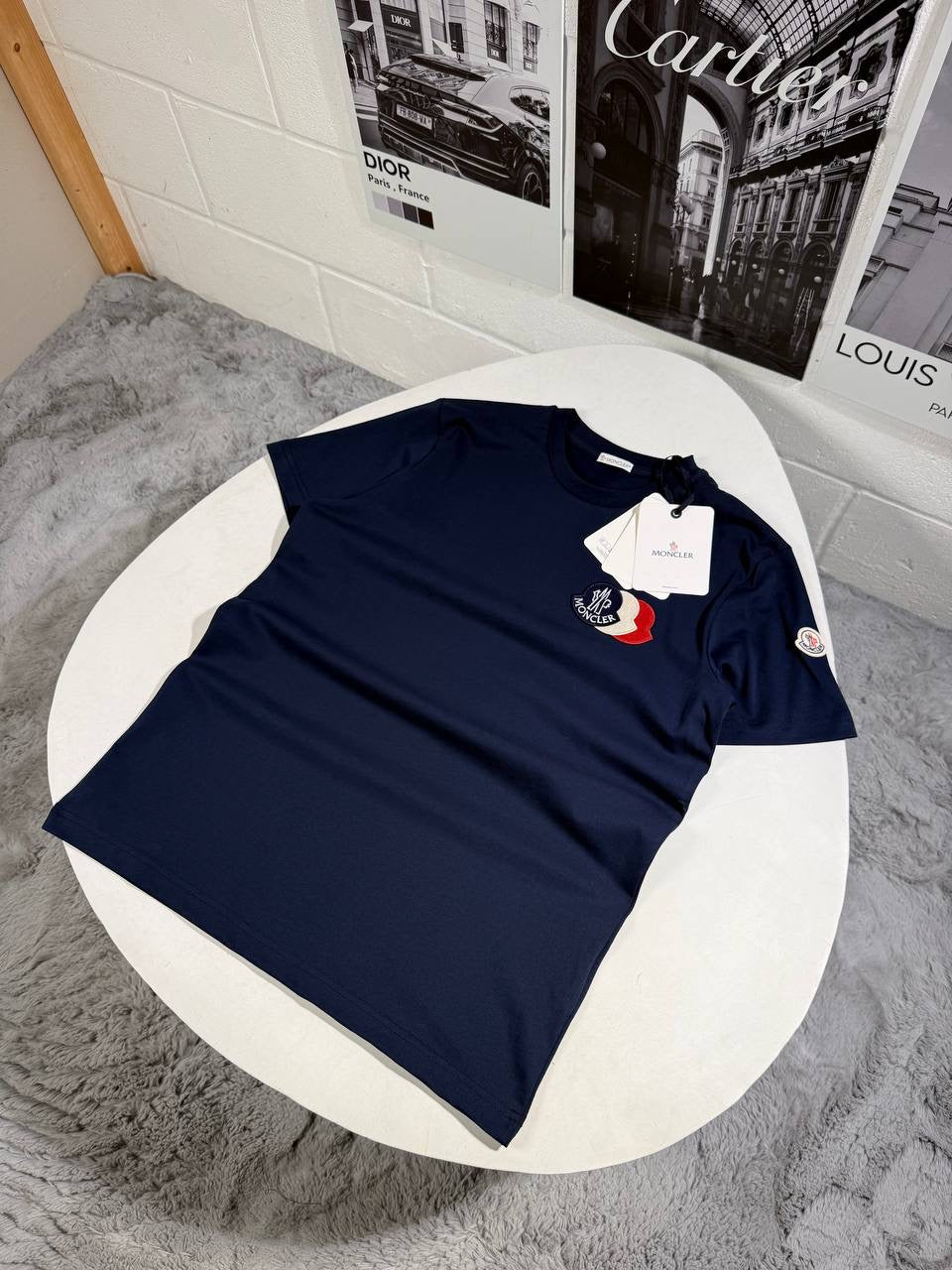 MNCLR TRICOLOR LOGO TSHIRT NAVY