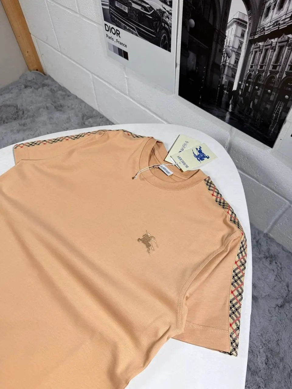 BURB CHECK TRIM TSHIRT by Stock supplier