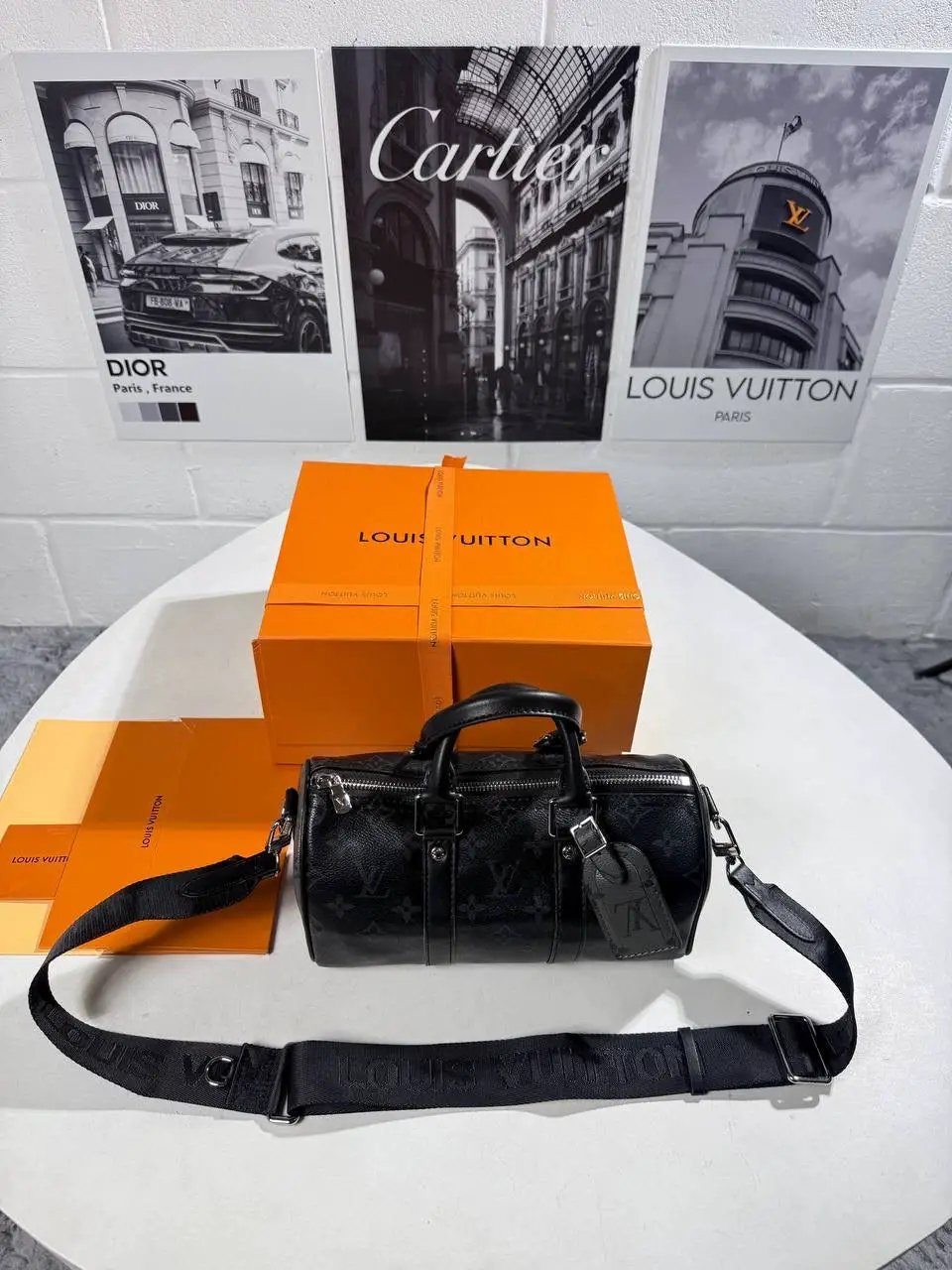LVE MONOGRAM BLACK AND GREY BAG