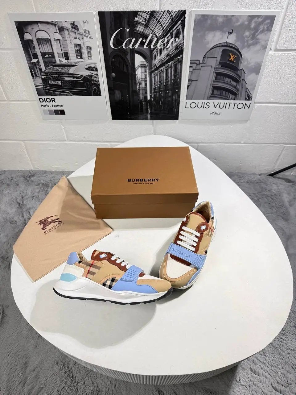 BURB RAMSEY CHECK TRAINER MENS by Stock supplier