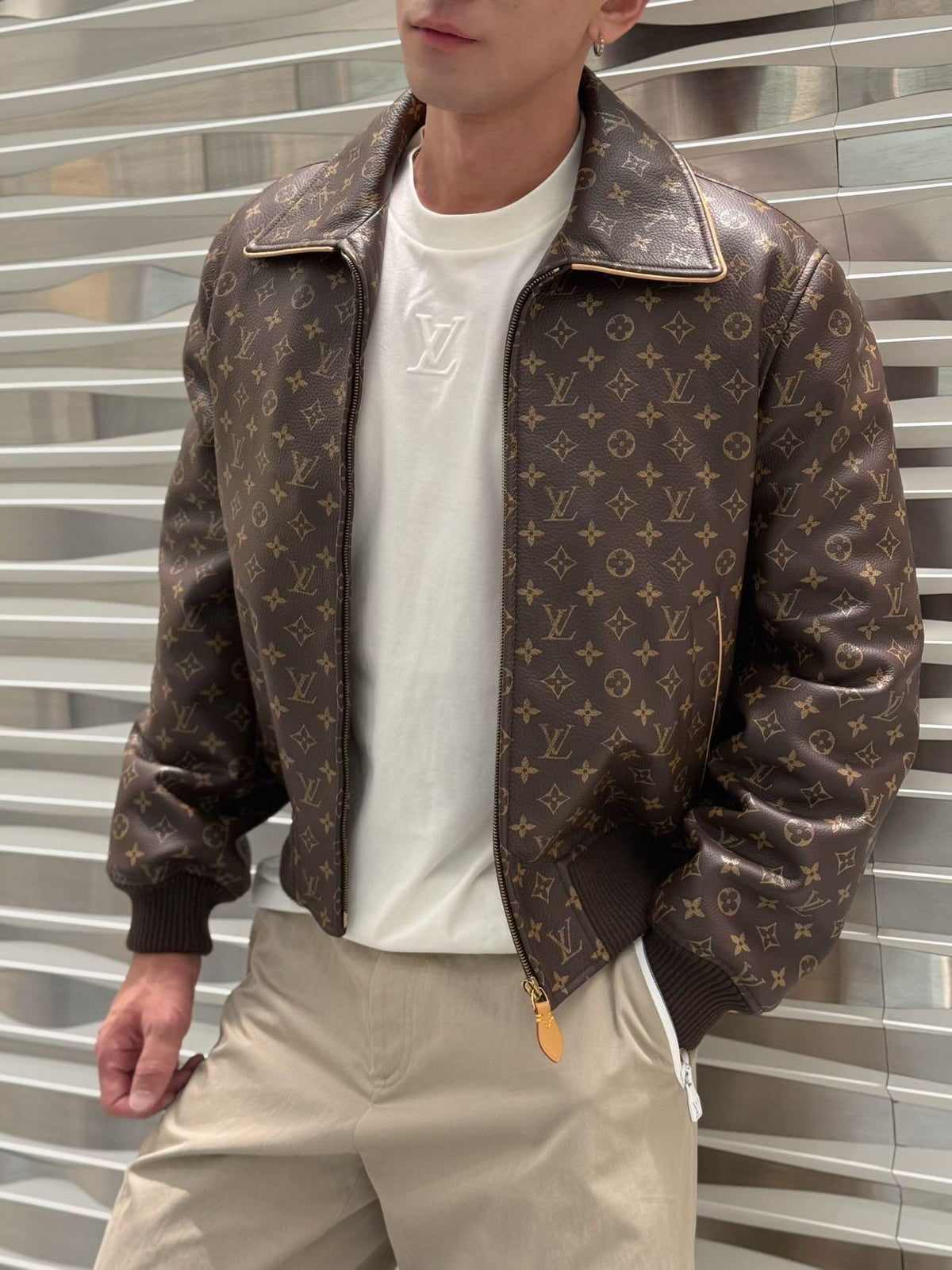 LVE MONOGRAM LEATHER JACKET (Pre-order)