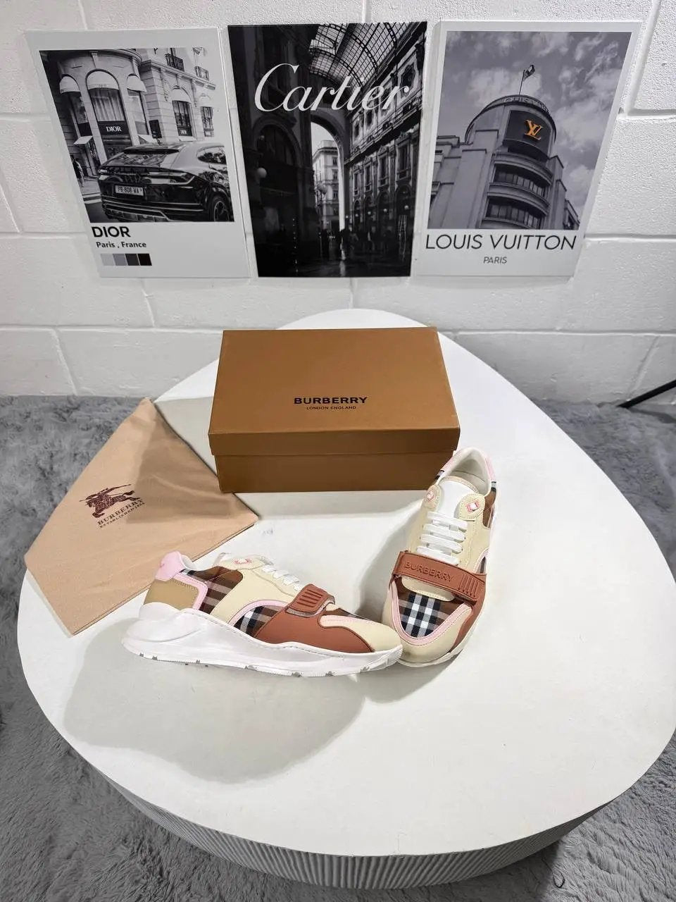 BURB RAMSEY CHECK TRAINER MENS by Stock supplier