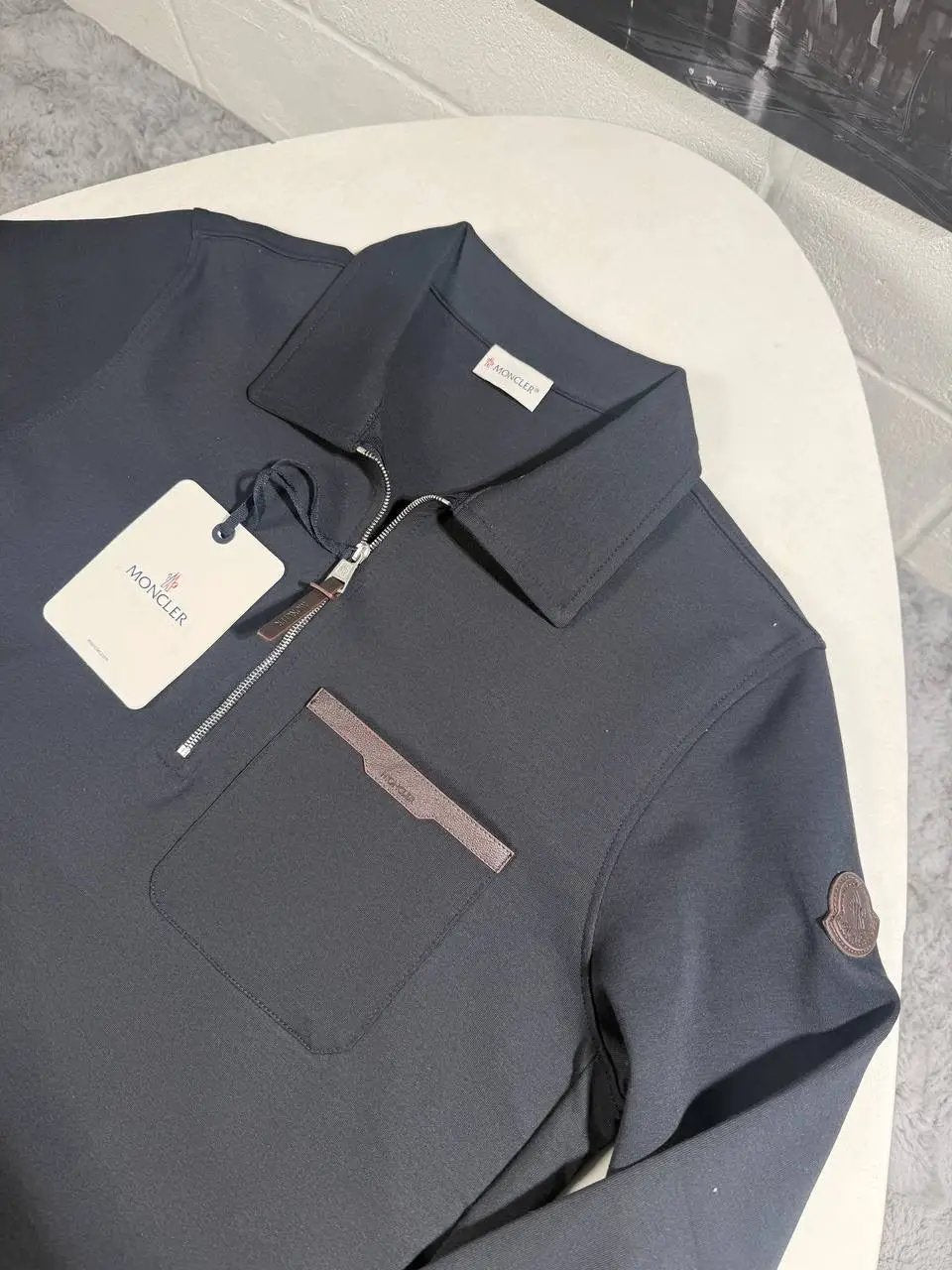 MNCLR QUARTER ZIP SWEATSHIRT NAVY by Stock supplier