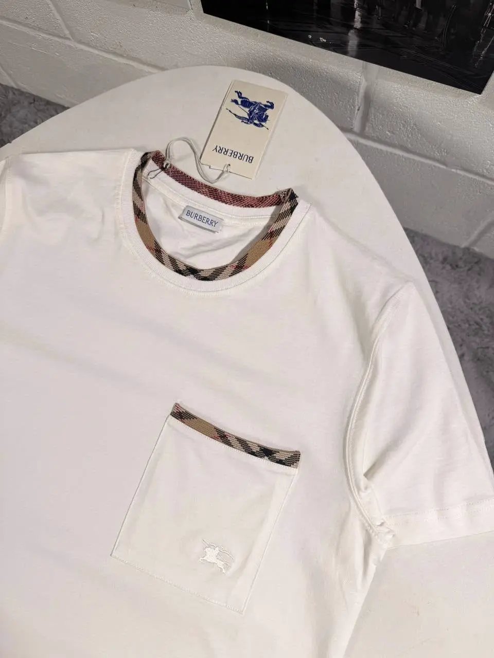 BURB CHECK TRIM TSHIRT by Stock supplier