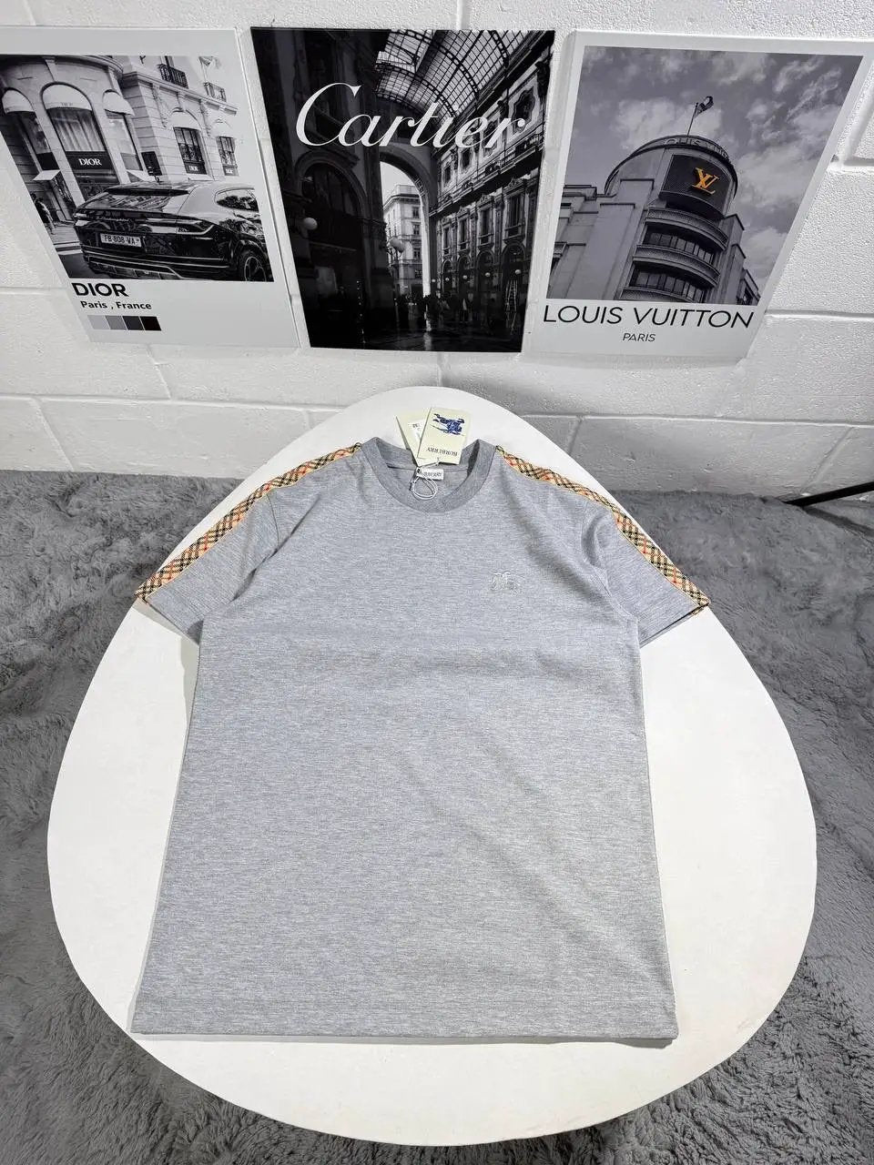 BURB CHECK TRIM TSHIRT by Stock supplier