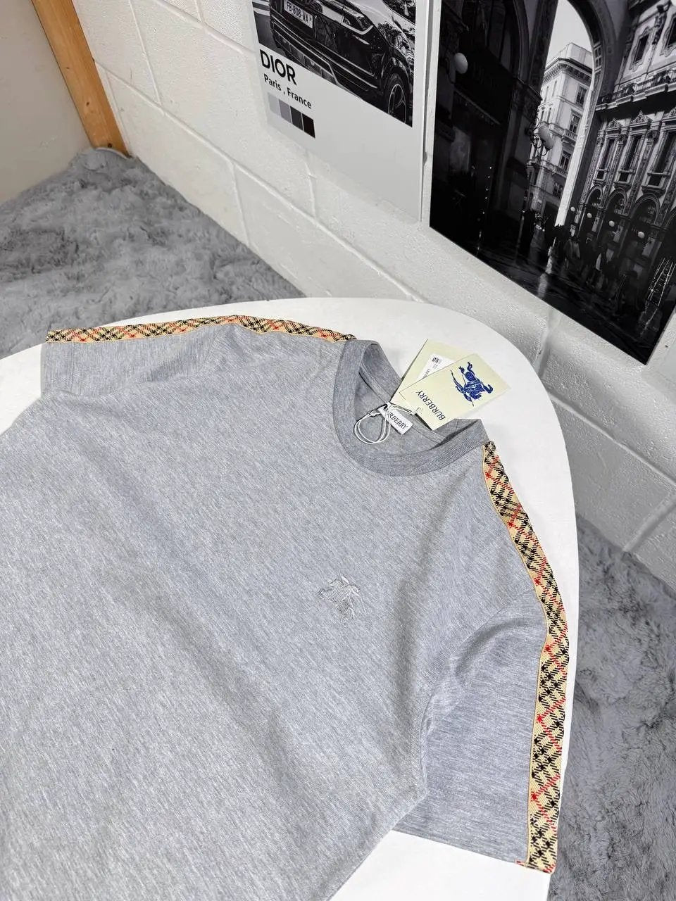 BURB CHECK TRIM TSHIRT by Stock supplier