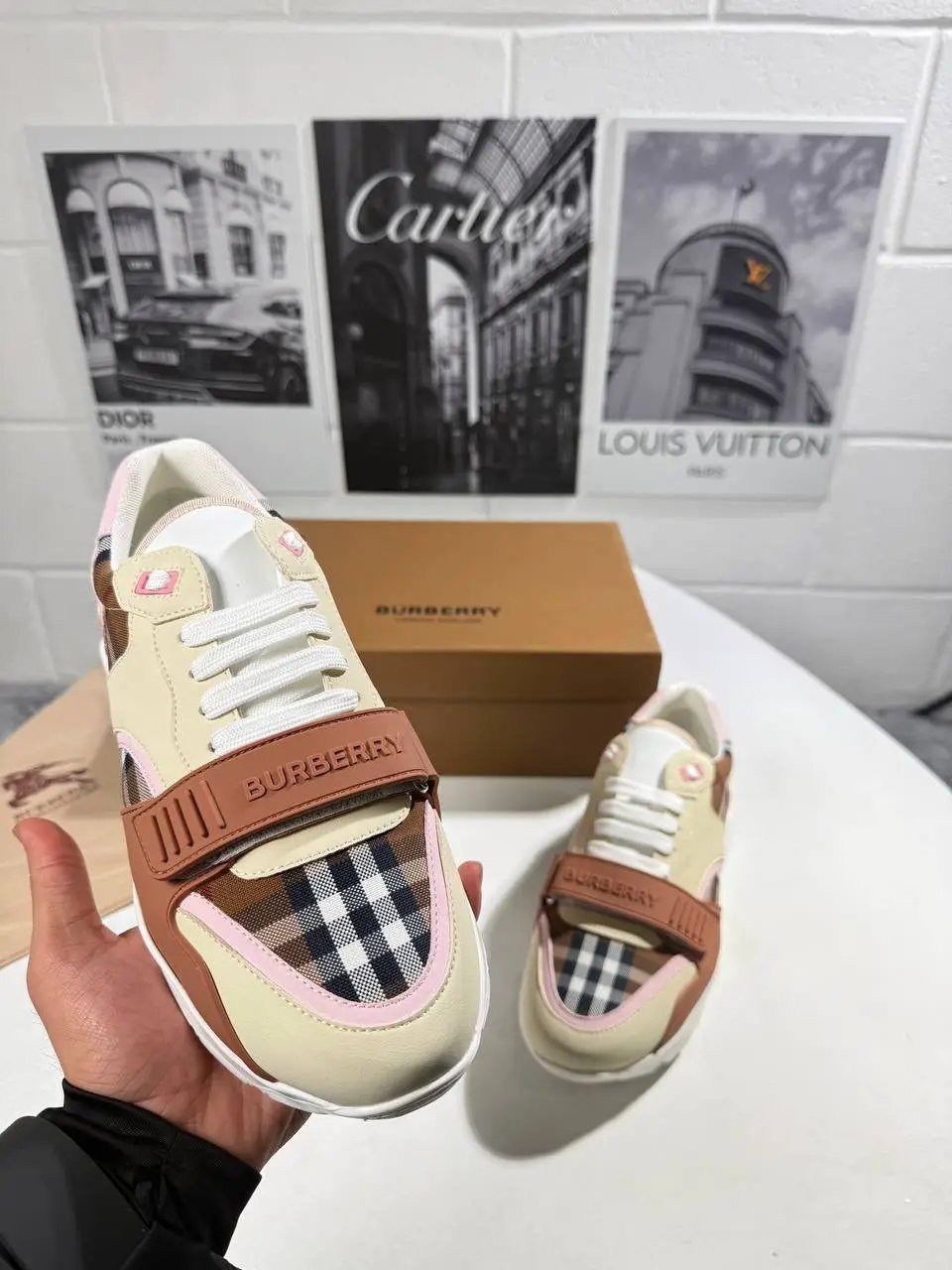 BURB RAMSEY CHECK TRAINER MENS by Stock supplier