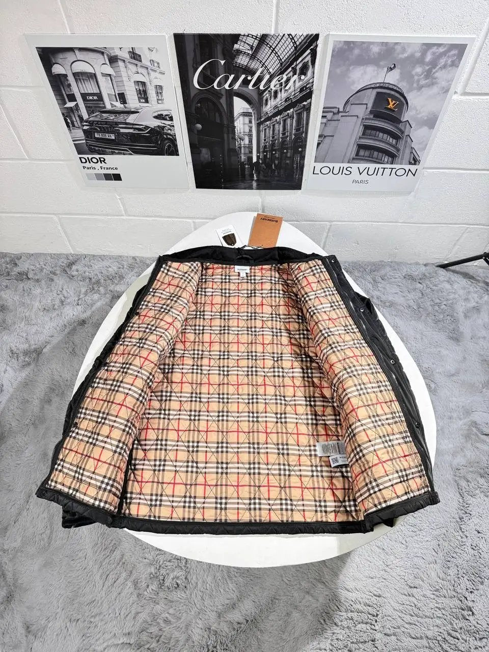 BURB QUILTED JACKET BLACK Stock supplier