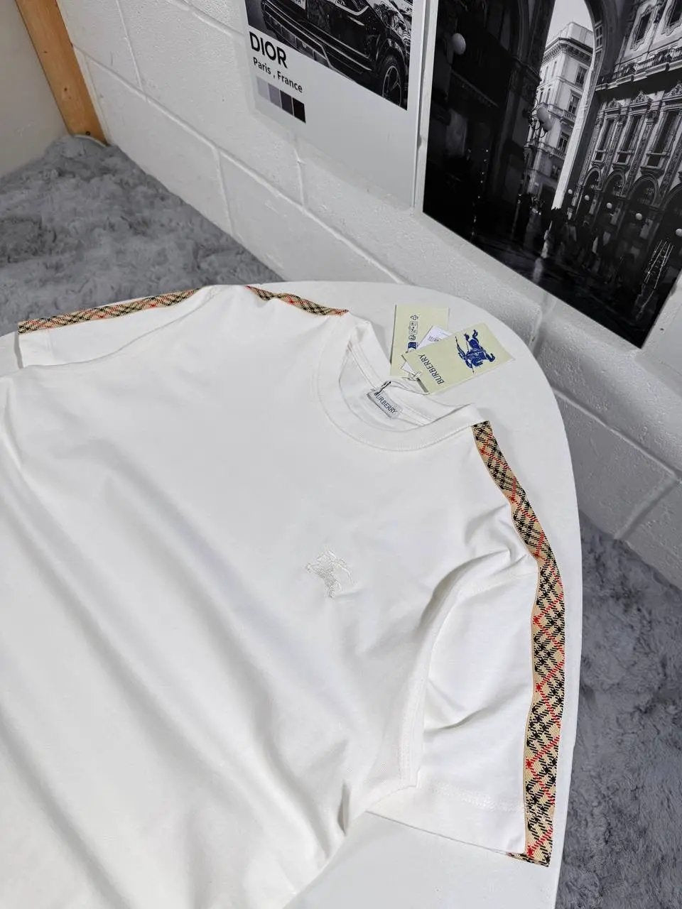 BURB CHECK TRIM TSHIRT by Stock supplier