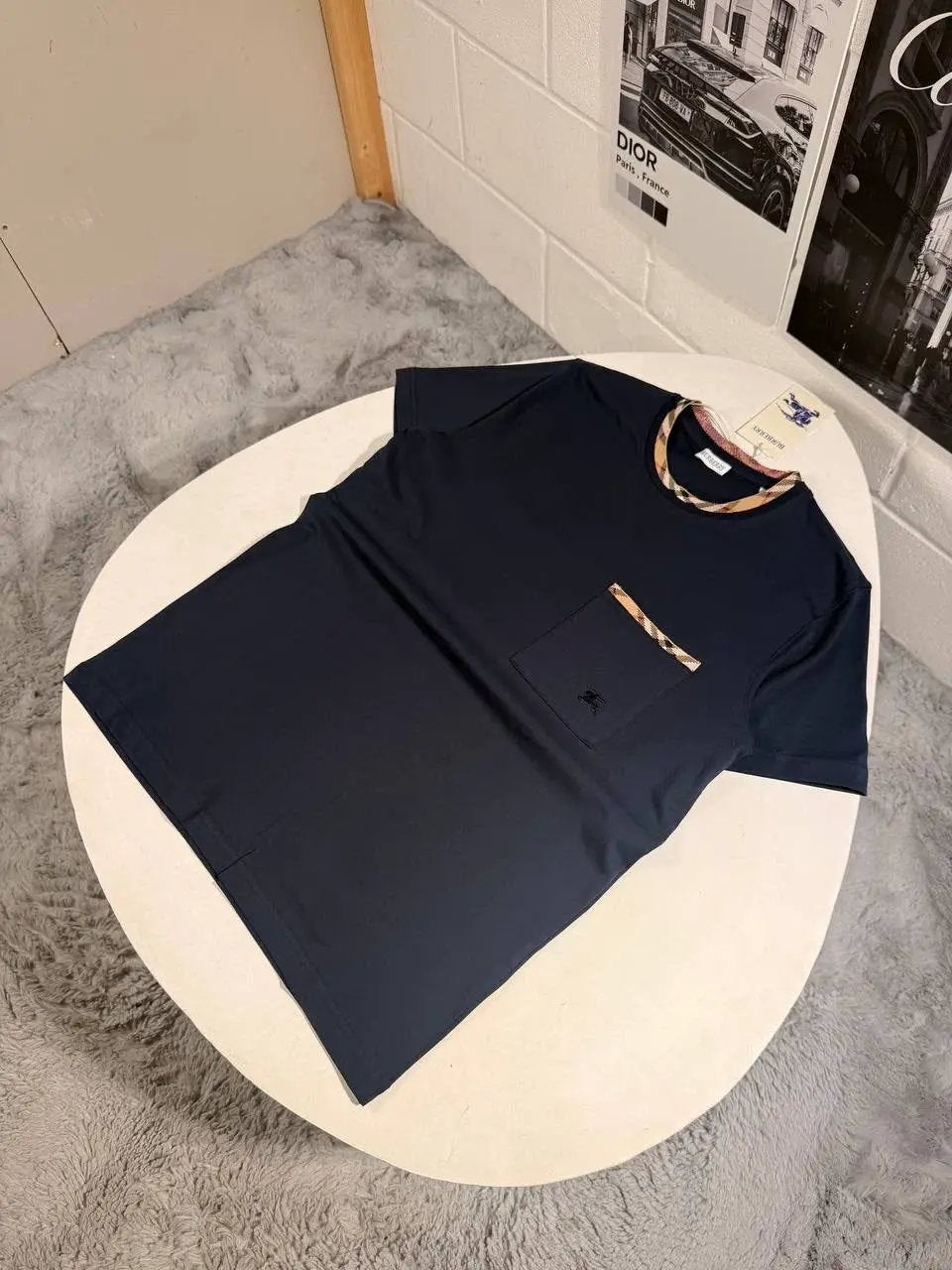 BURB CHECK TRIM TSHIRT by Stock supplier