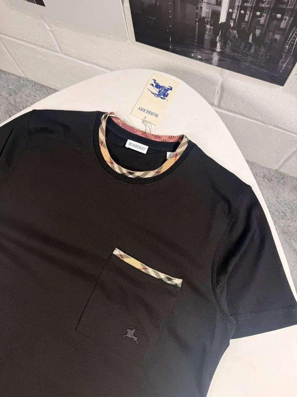 BURB CHECK TRIM TSHIRT by Stock supplier