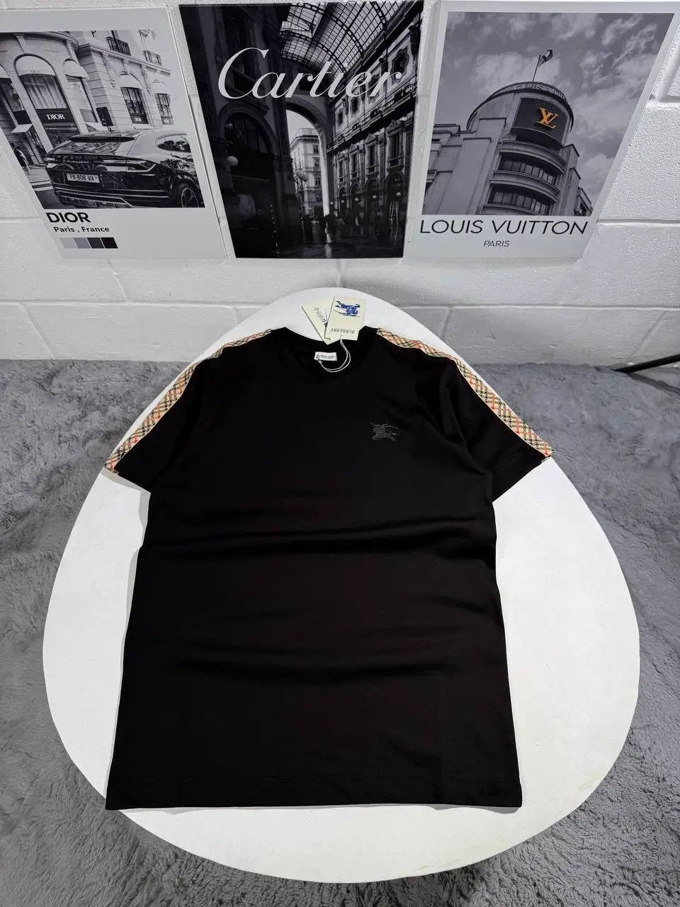BURB CHECK TRIM TSHIRT by Stock supplier