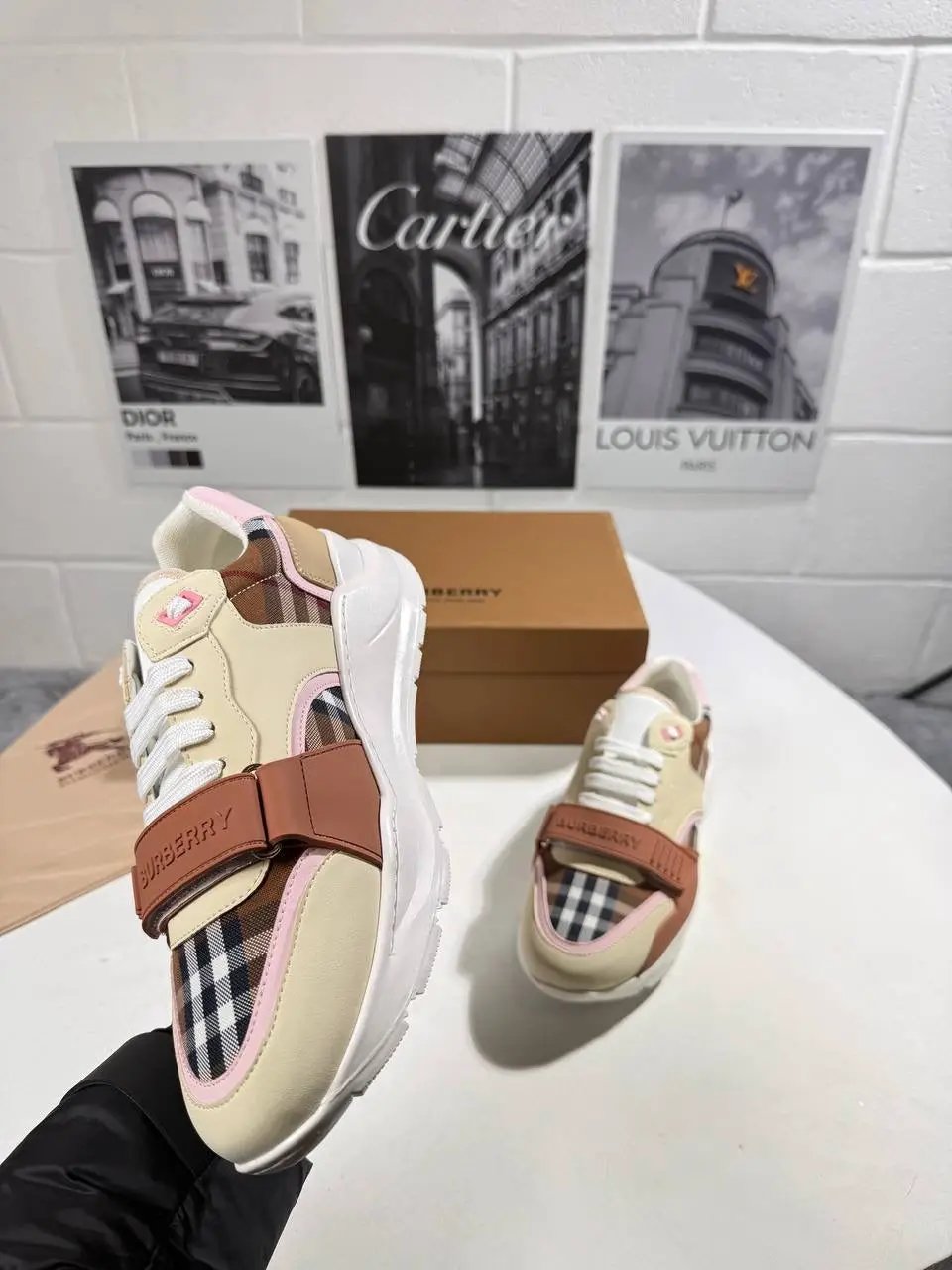 BURB RAMSEY CHECK TRAINER MENS by Stock supplier