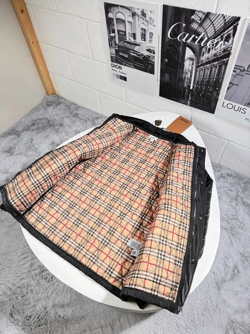 BURB QUILTED JACKET BLACK Stock supplier