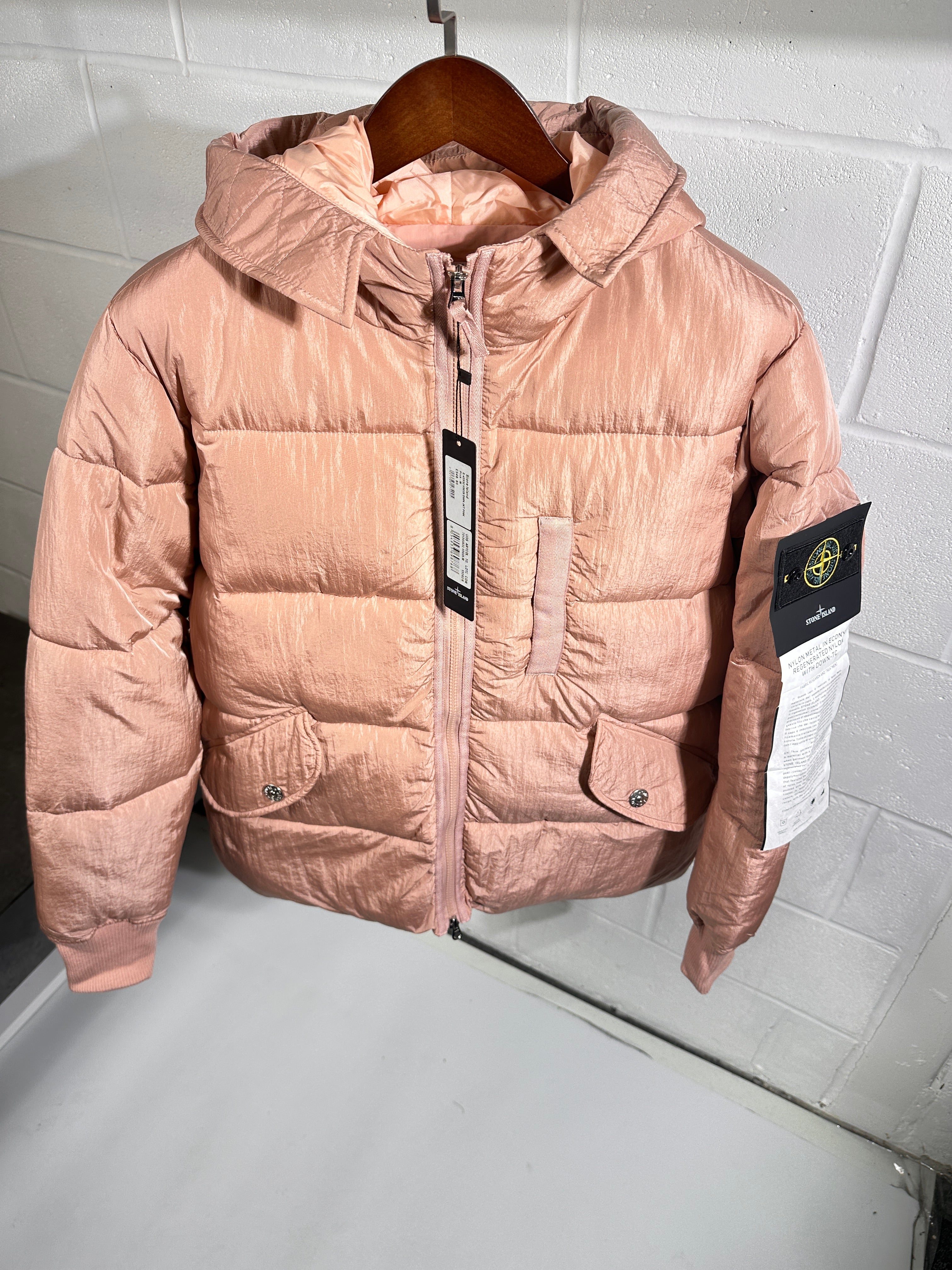 SI hooded puffer light pink