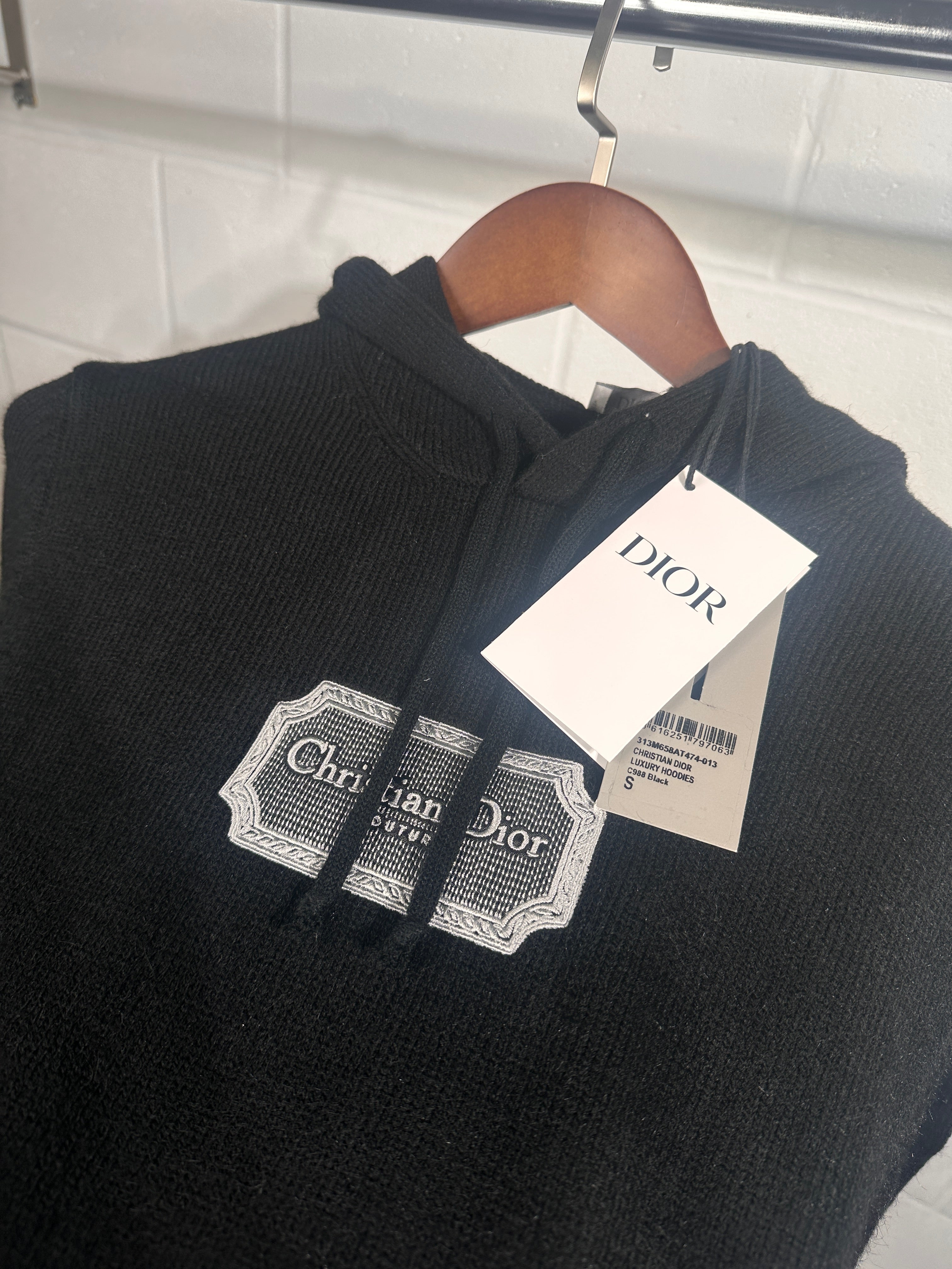 Christian Dior knitted hoodie black