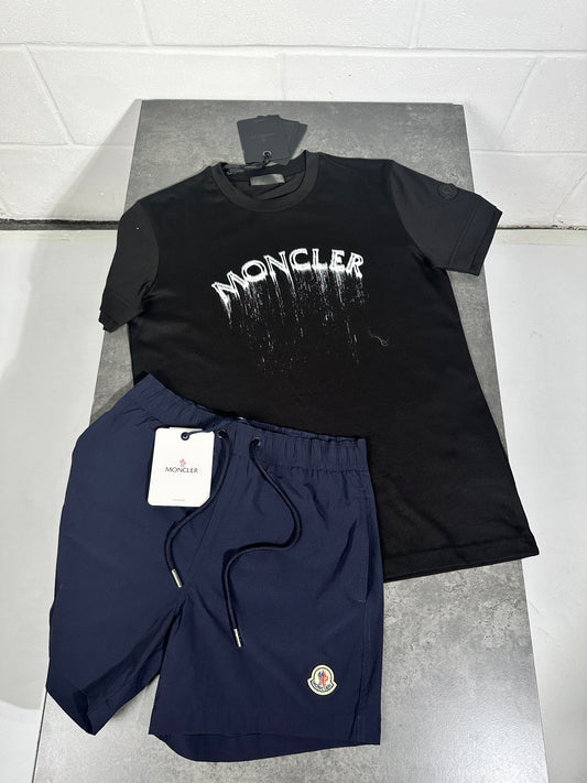 Moncler - short set black and navy