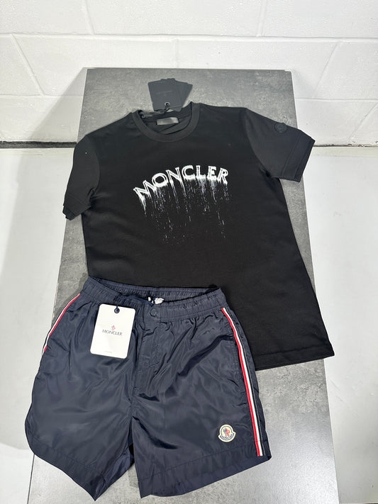 Moncler - short set black and navy