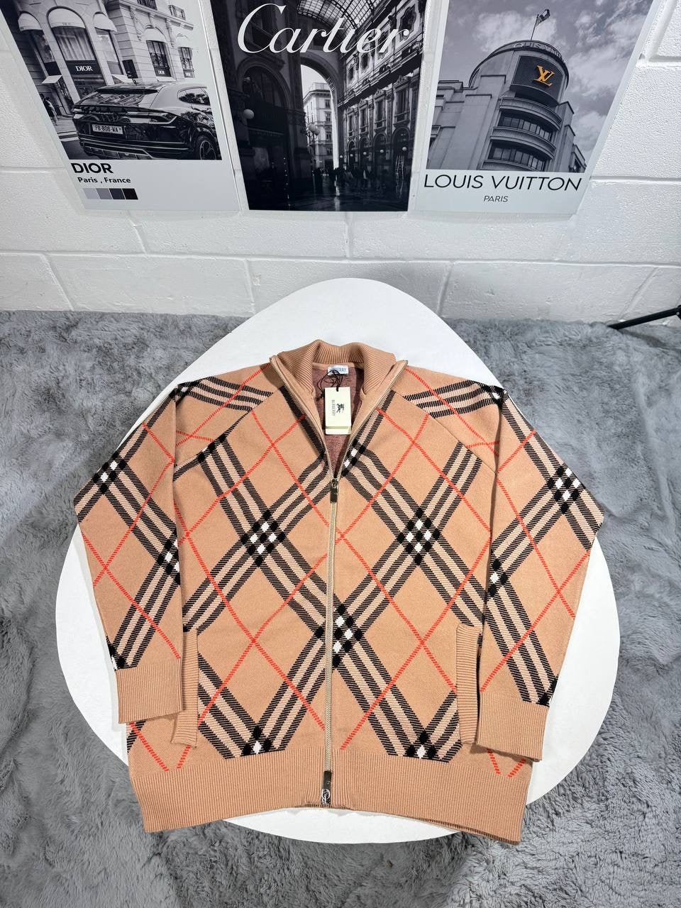 BURB CHECKED CARDIGAN KNITTED