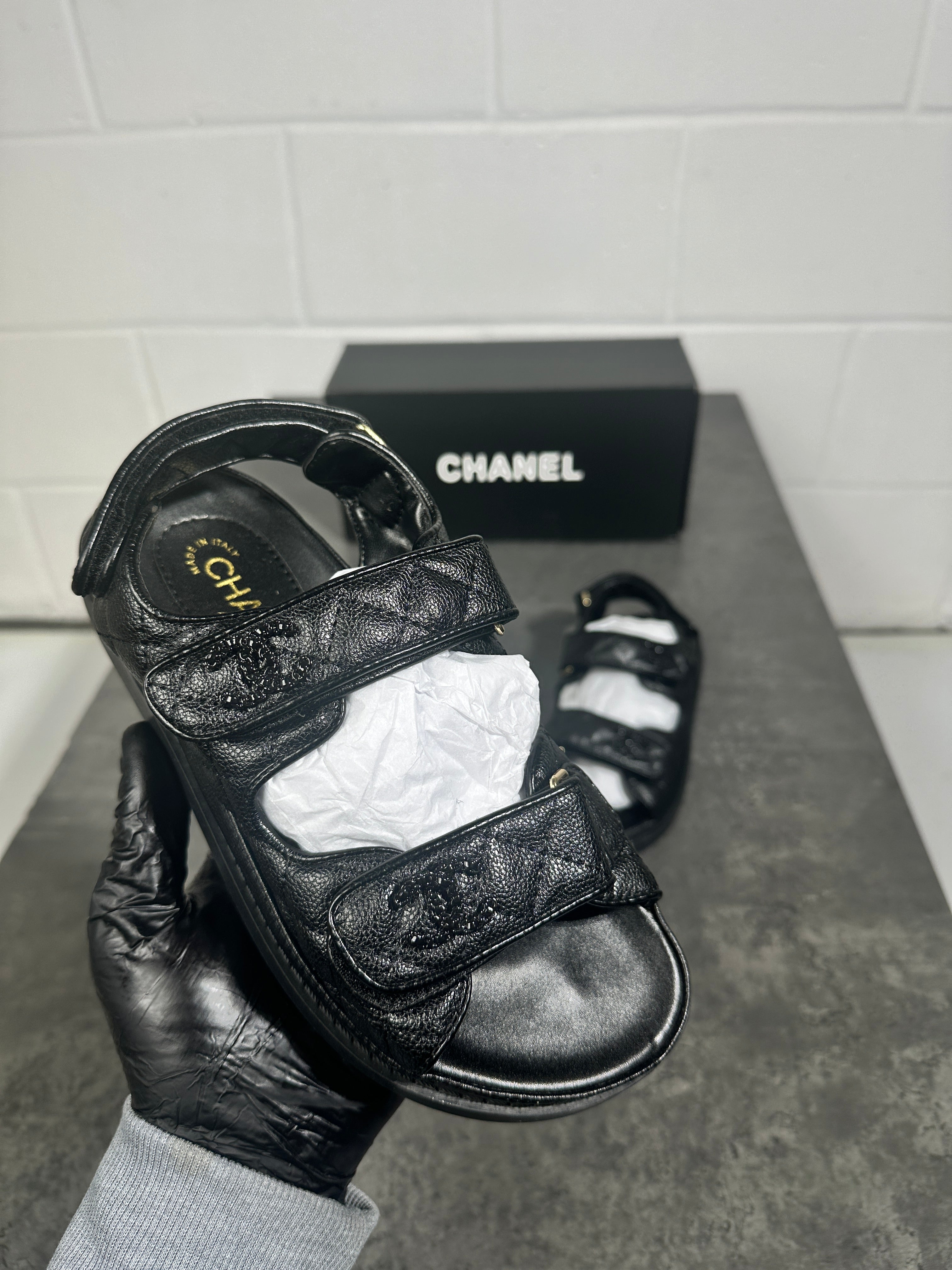 Channel - sandals full black