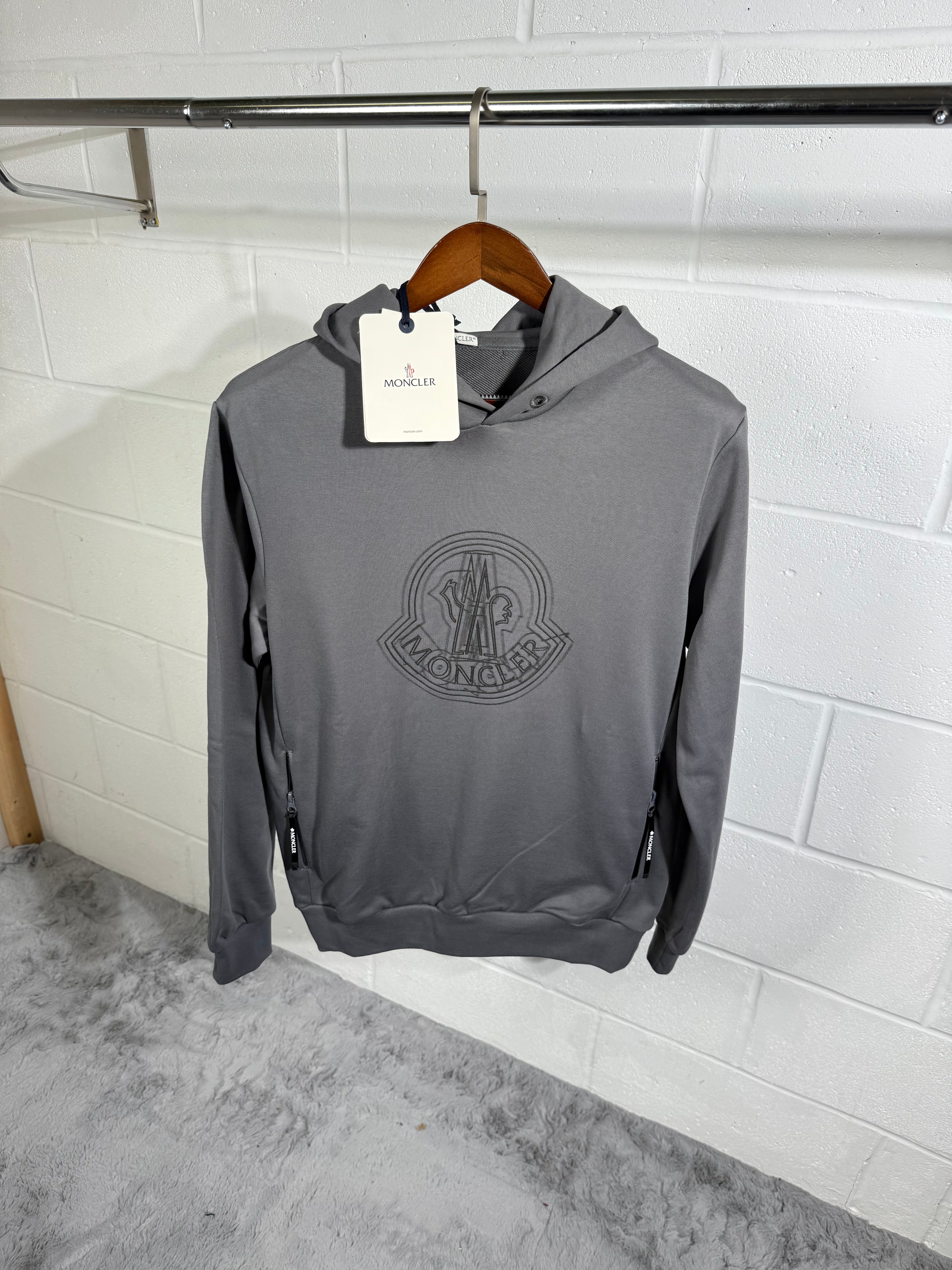 Moncler logo hoodie grey