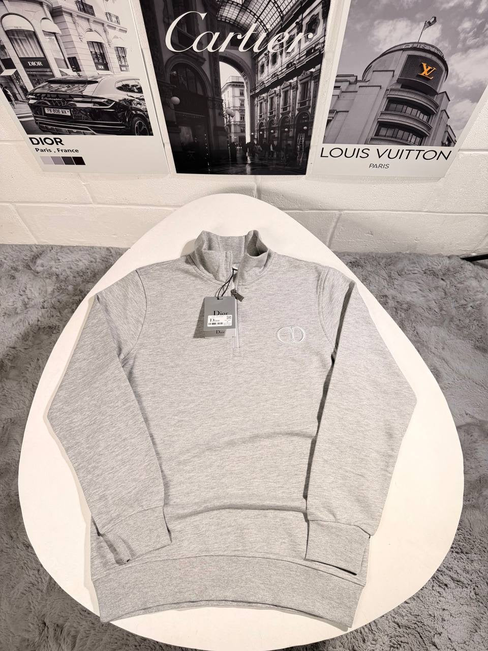 CD GREY QUARTER ZIP