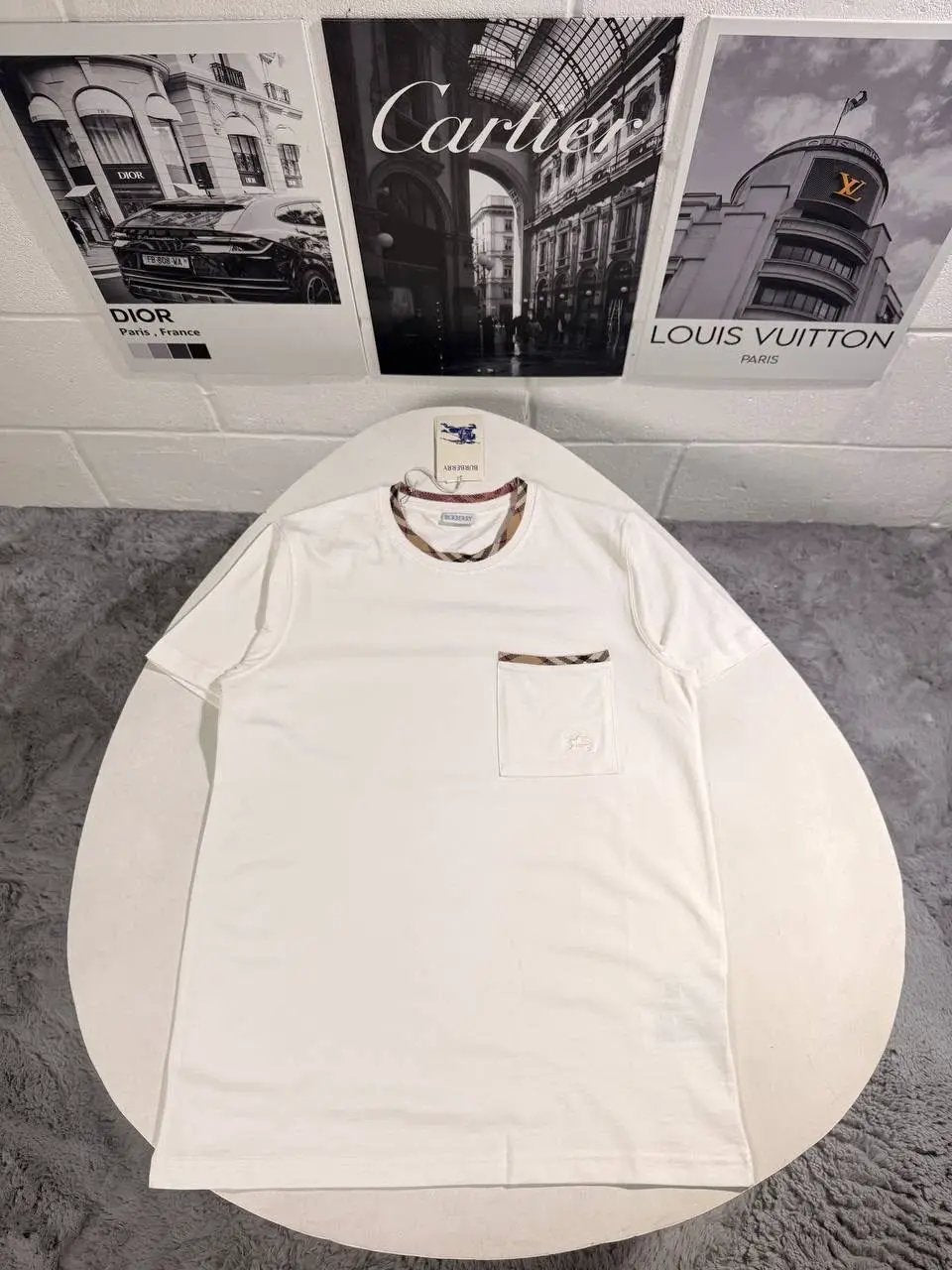 BURB CHECK TRIM TSHIRT by Stock supplier