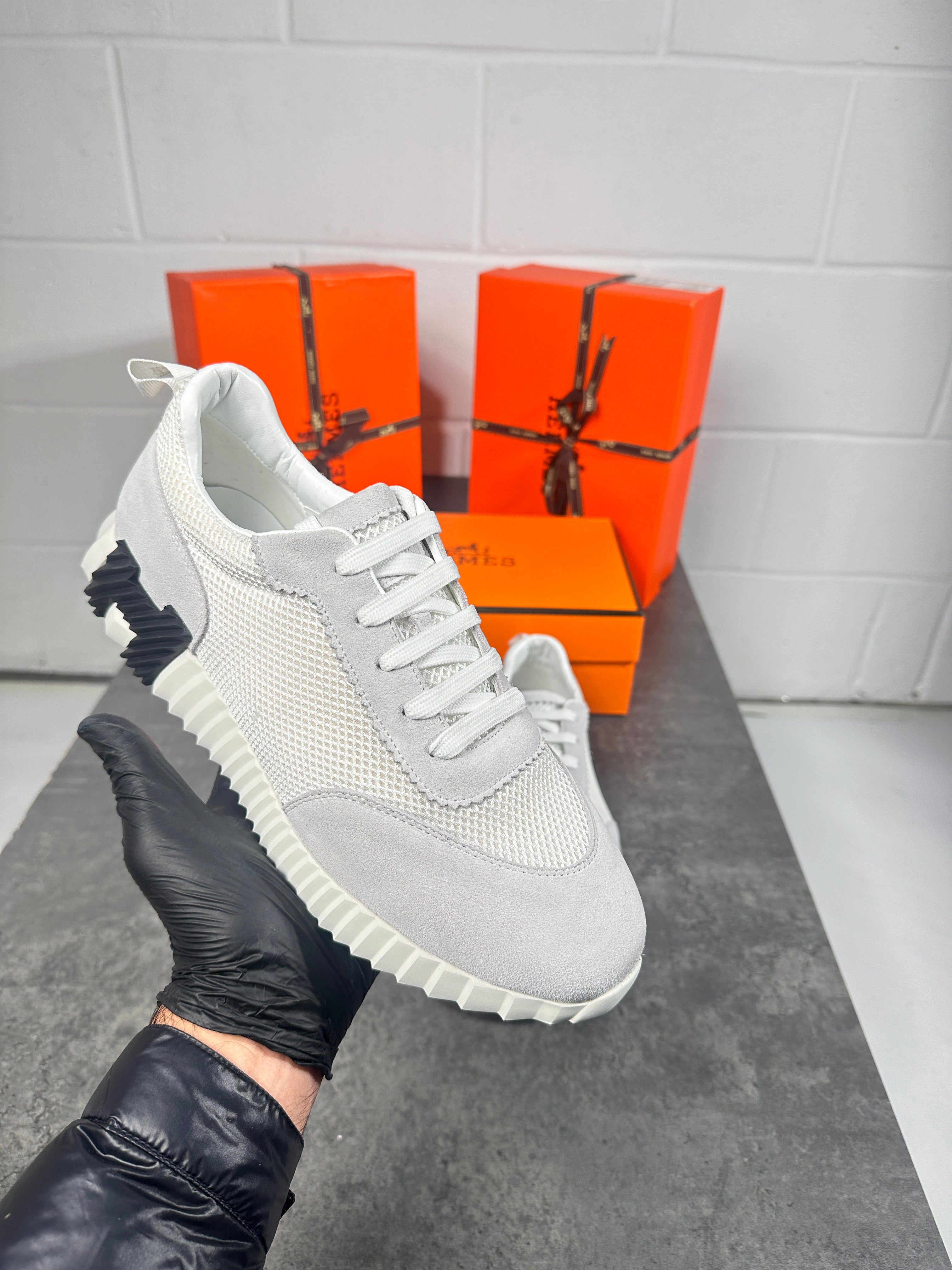 Hermes bouncing trainers white