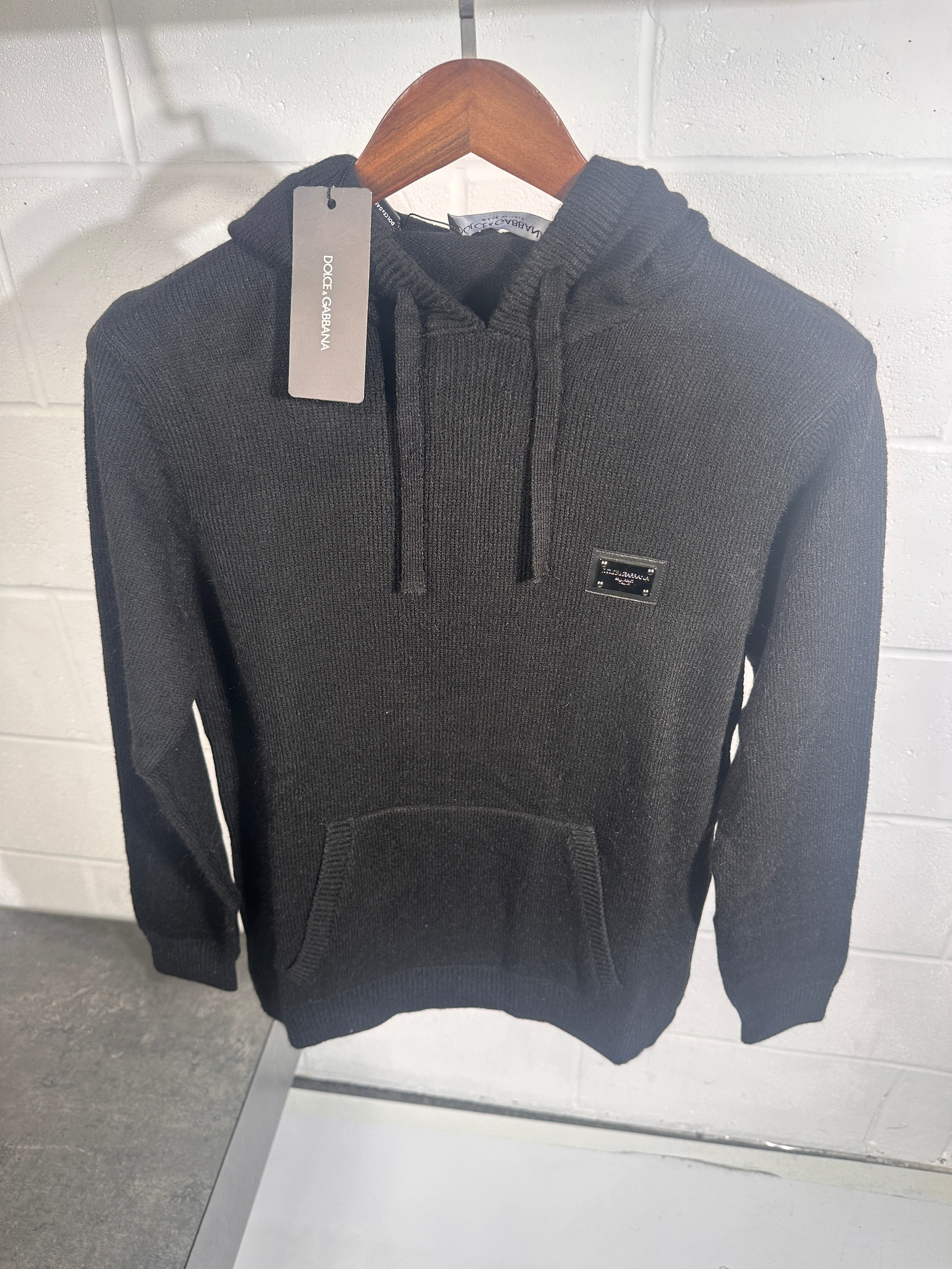 D & G Black knitted hoodie