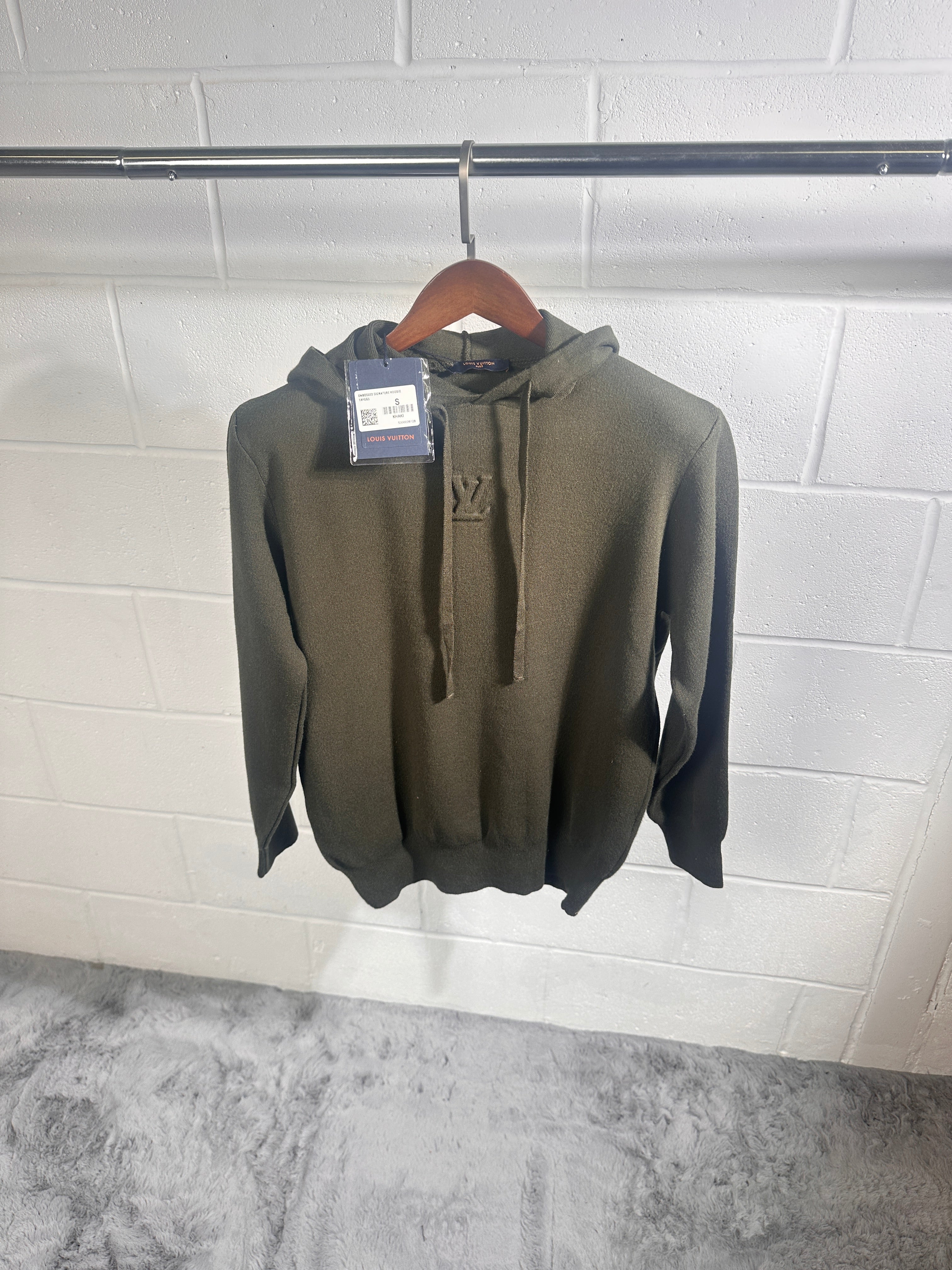 Lv knitted hoodie light green