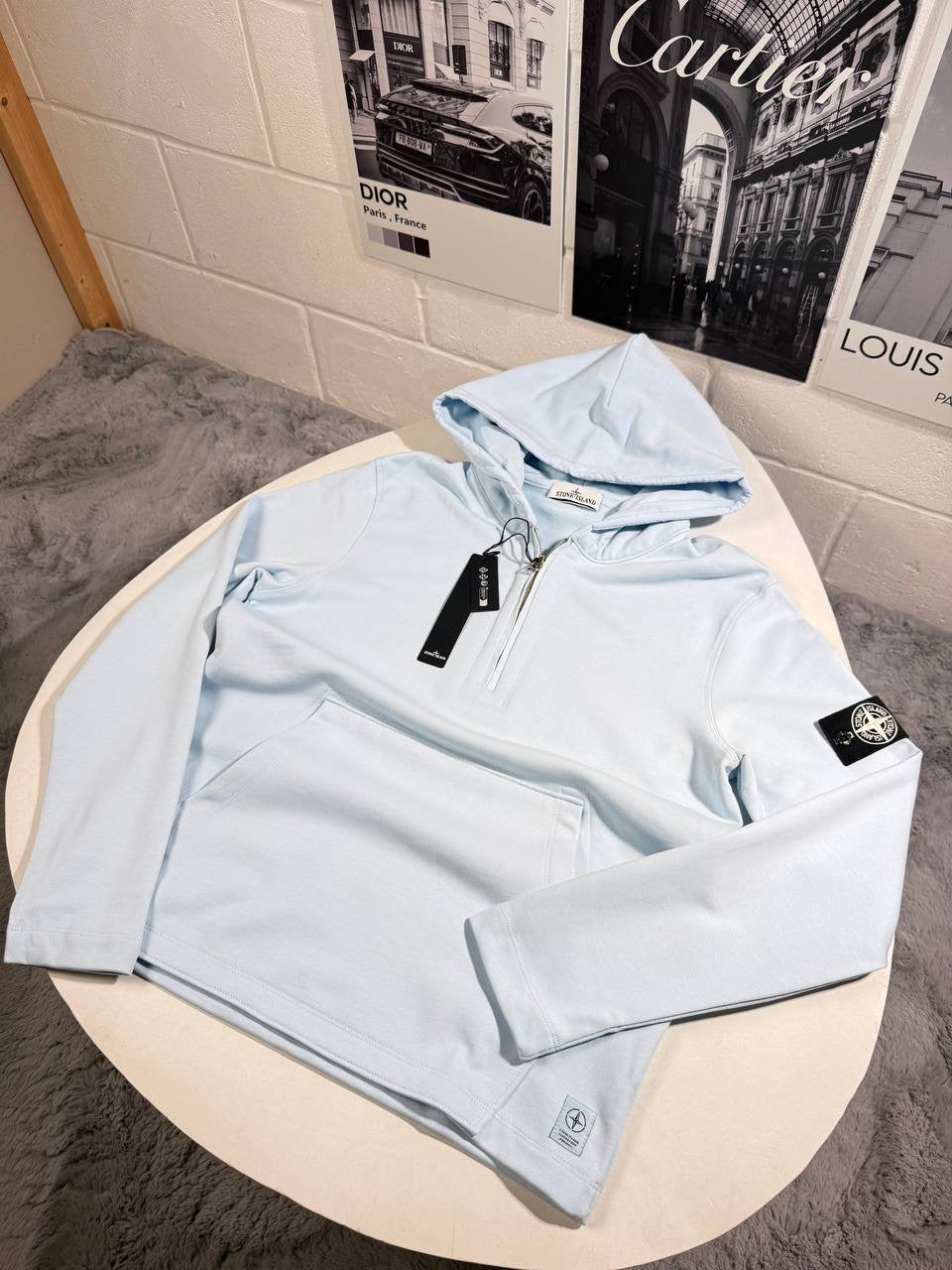 SI HALFZIP HOODIE BABY BLUE