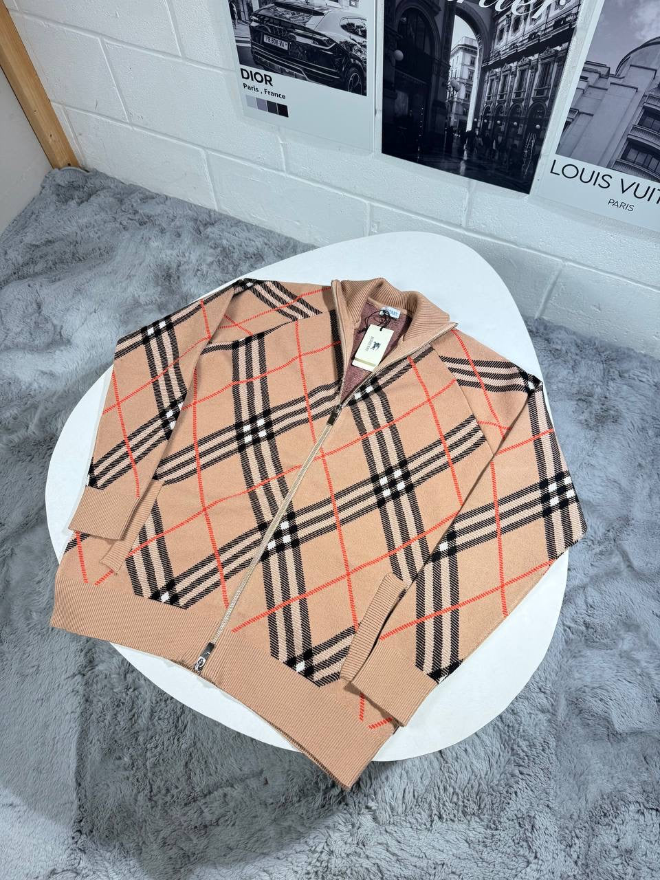 BURB CHECKED CARDIGAN KNITTED