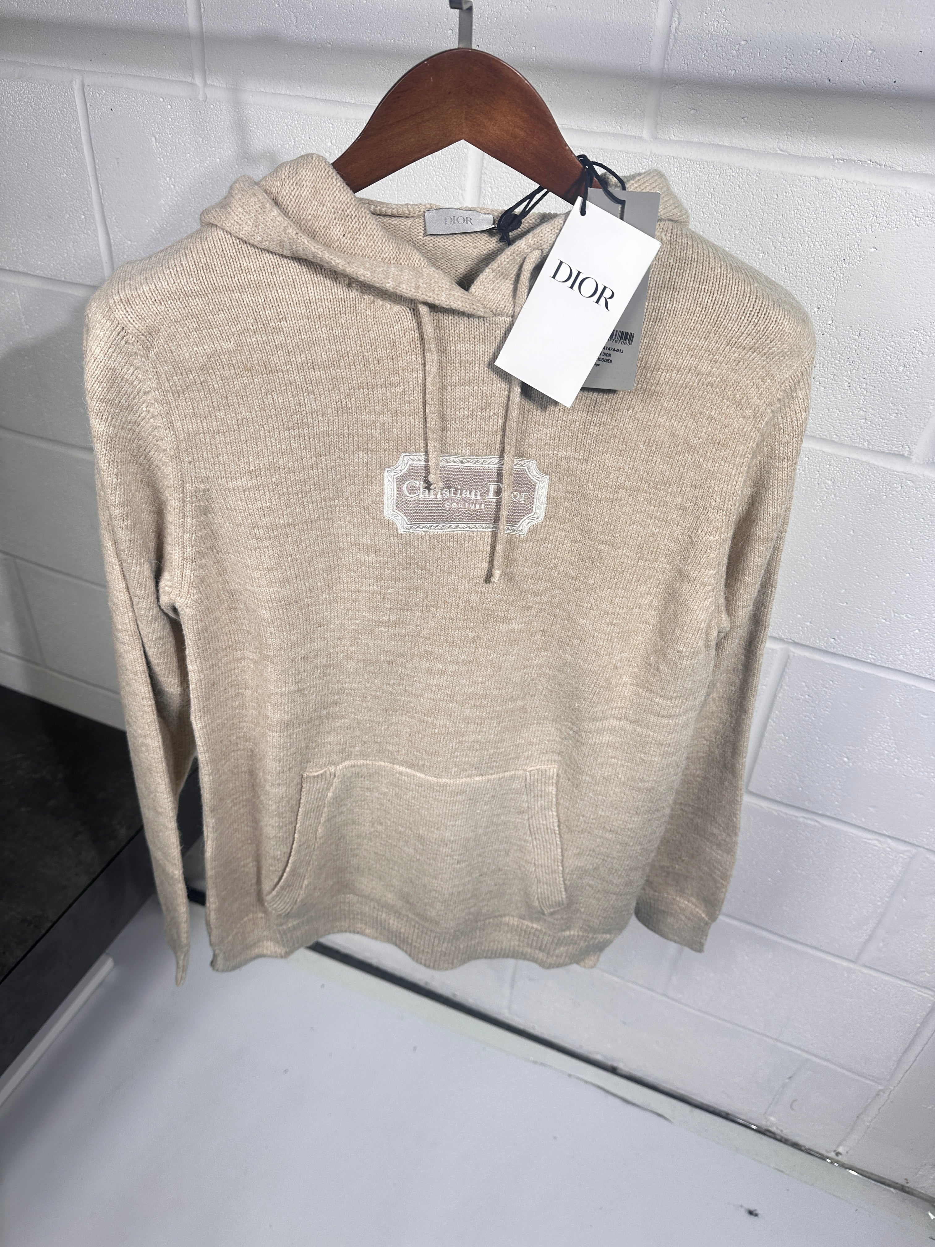 Christian Dior knitted hoodie beige