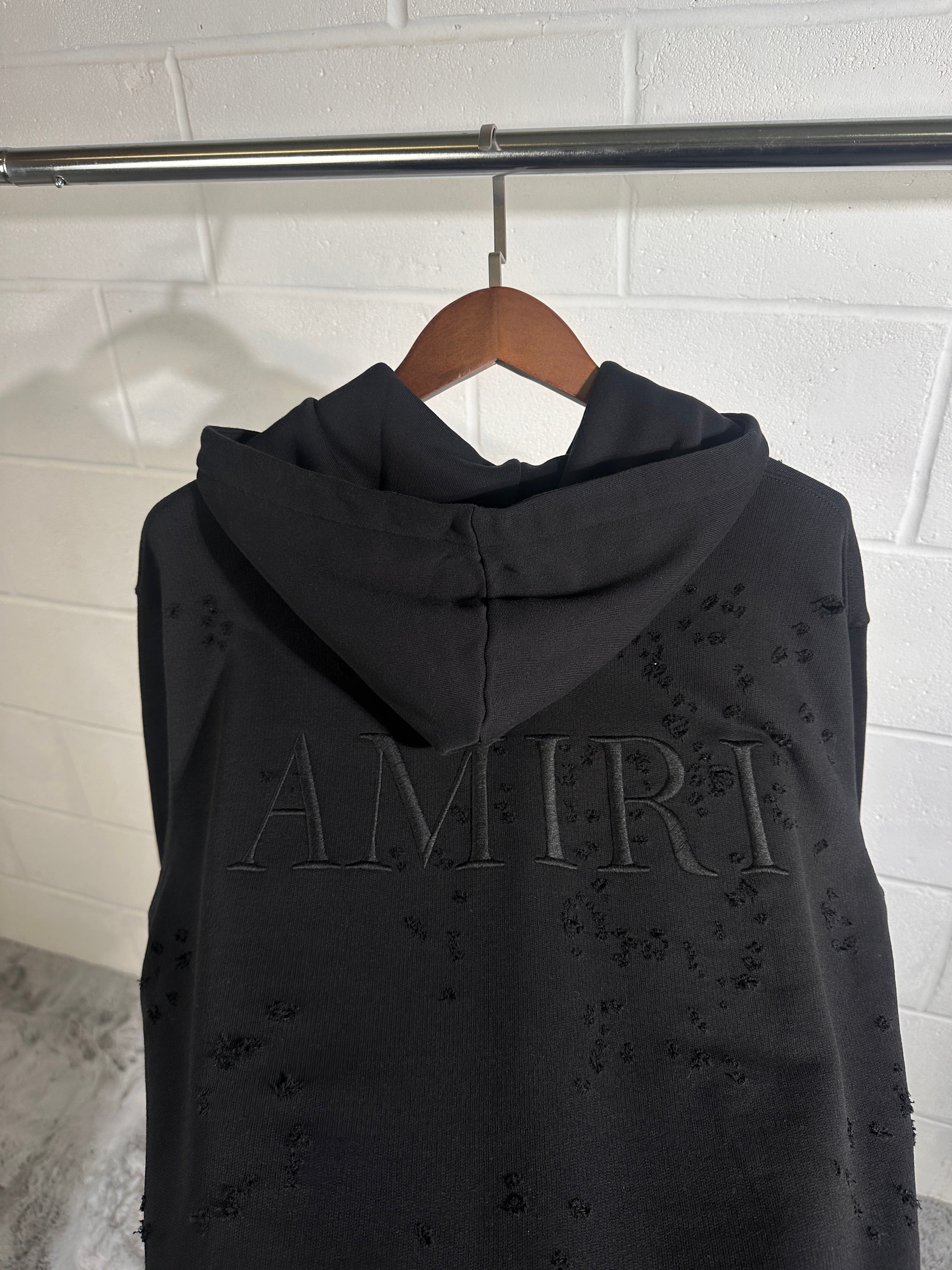 Amiri rip Logo hoodie