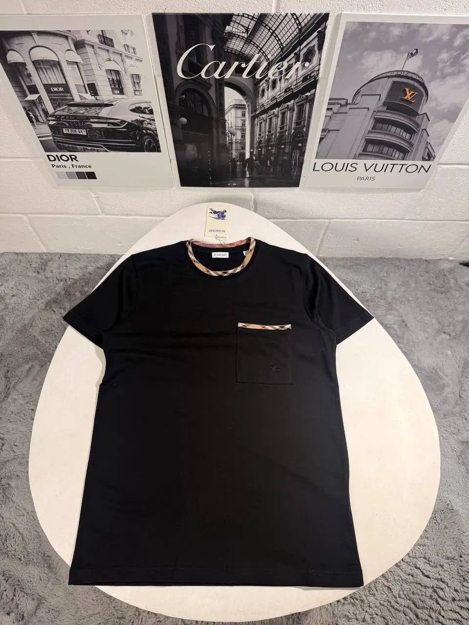 BURB CHECK TRIM TSHIRT by Stock supplier