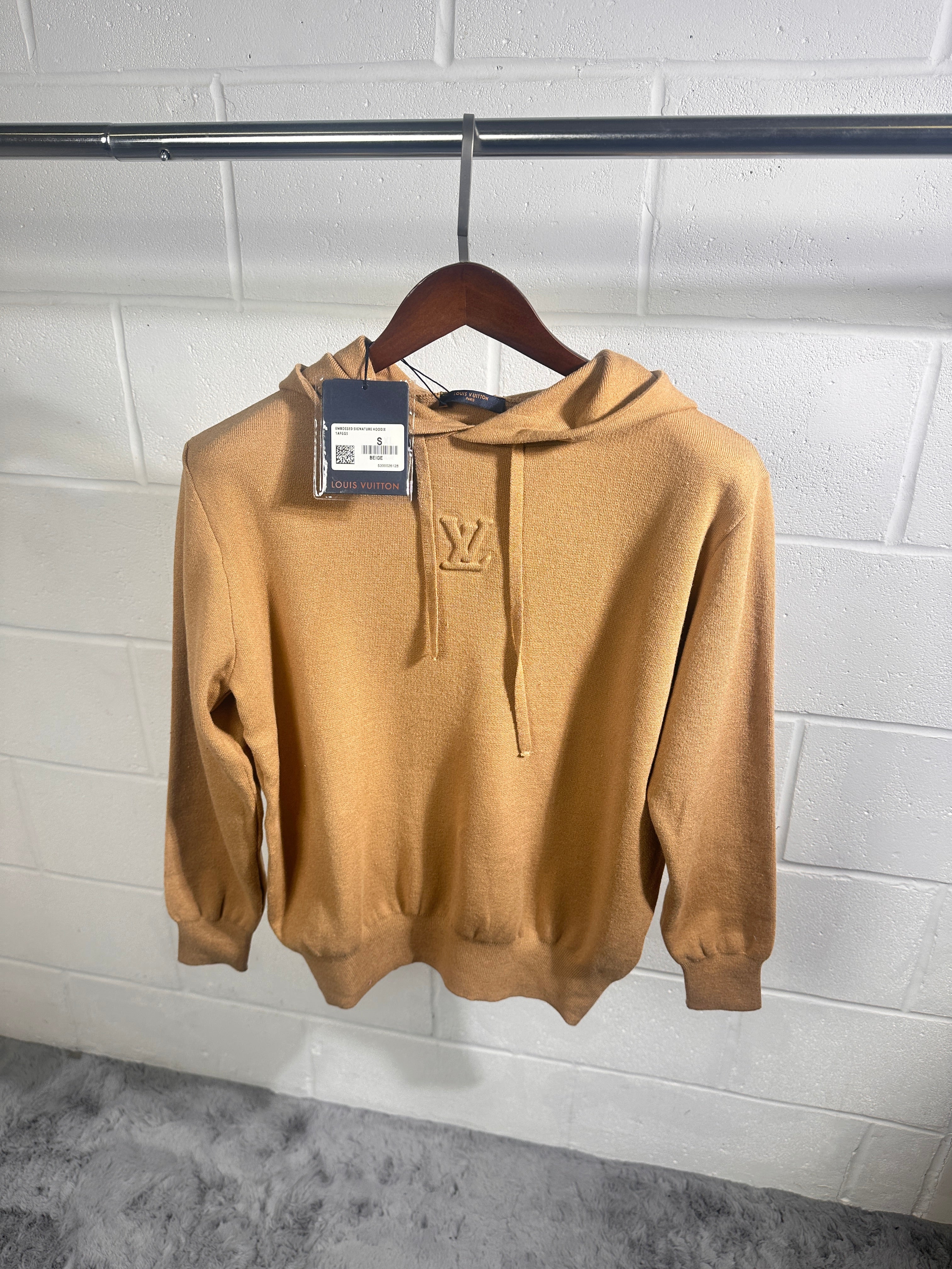 Lv knitted hoodie beige