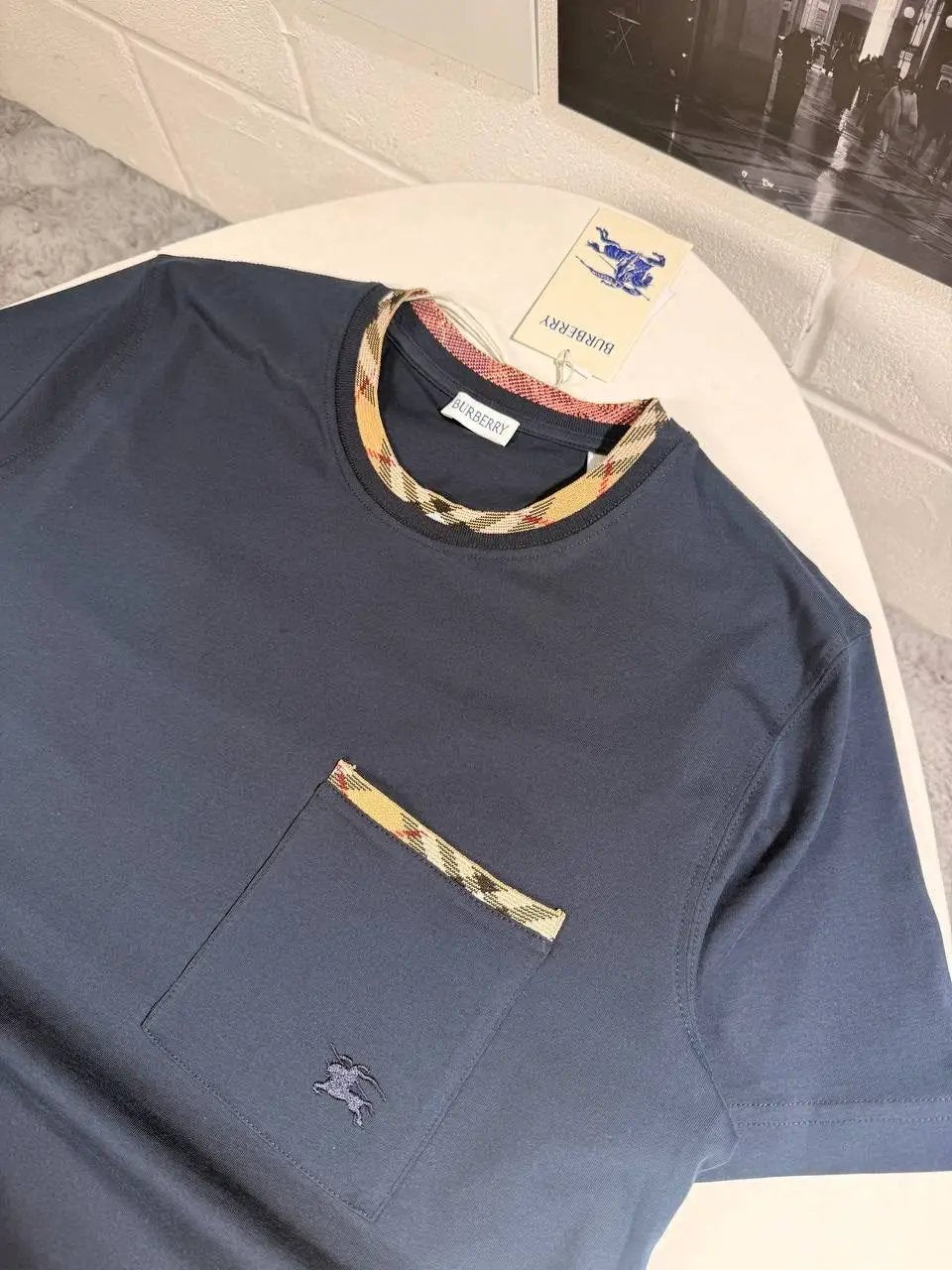 BURB CHECK TRIM TSHIRT by Stock supplier
