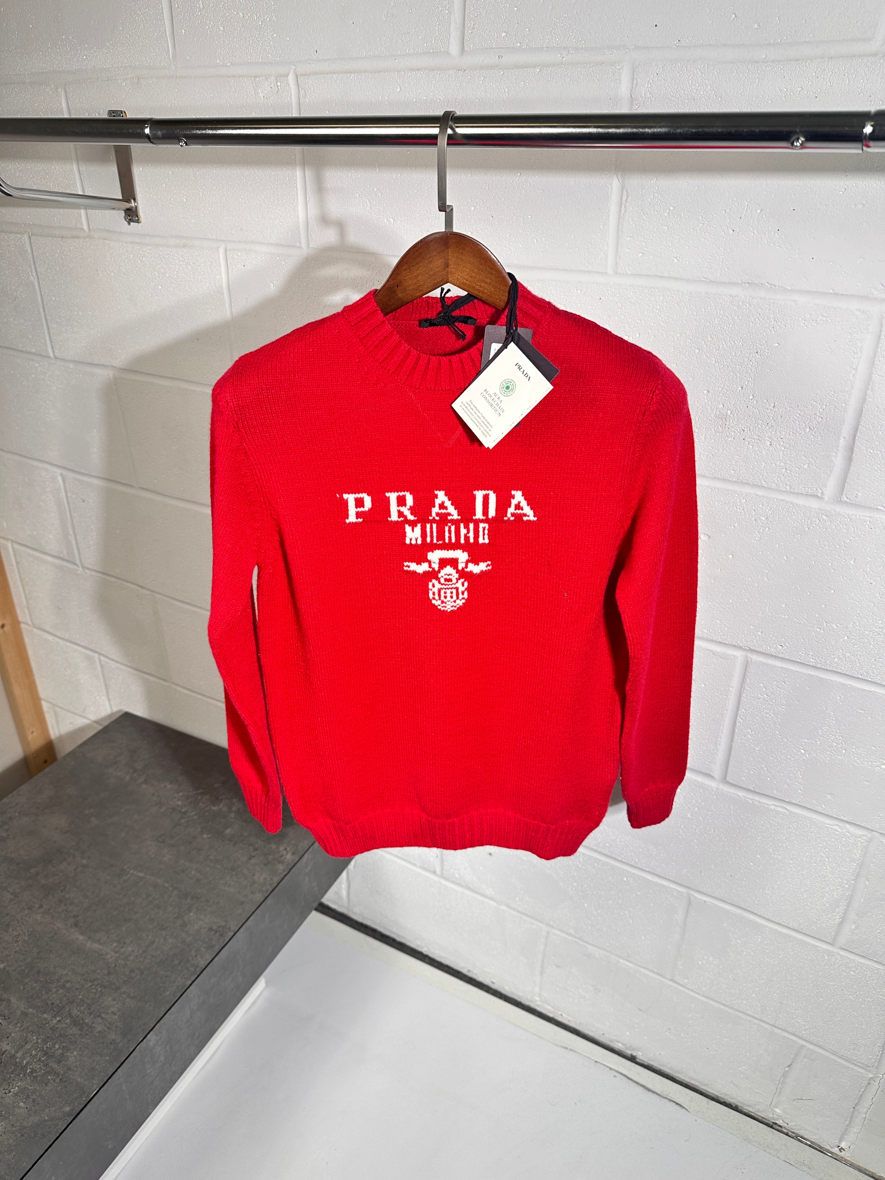 Prada knitted sweater Red