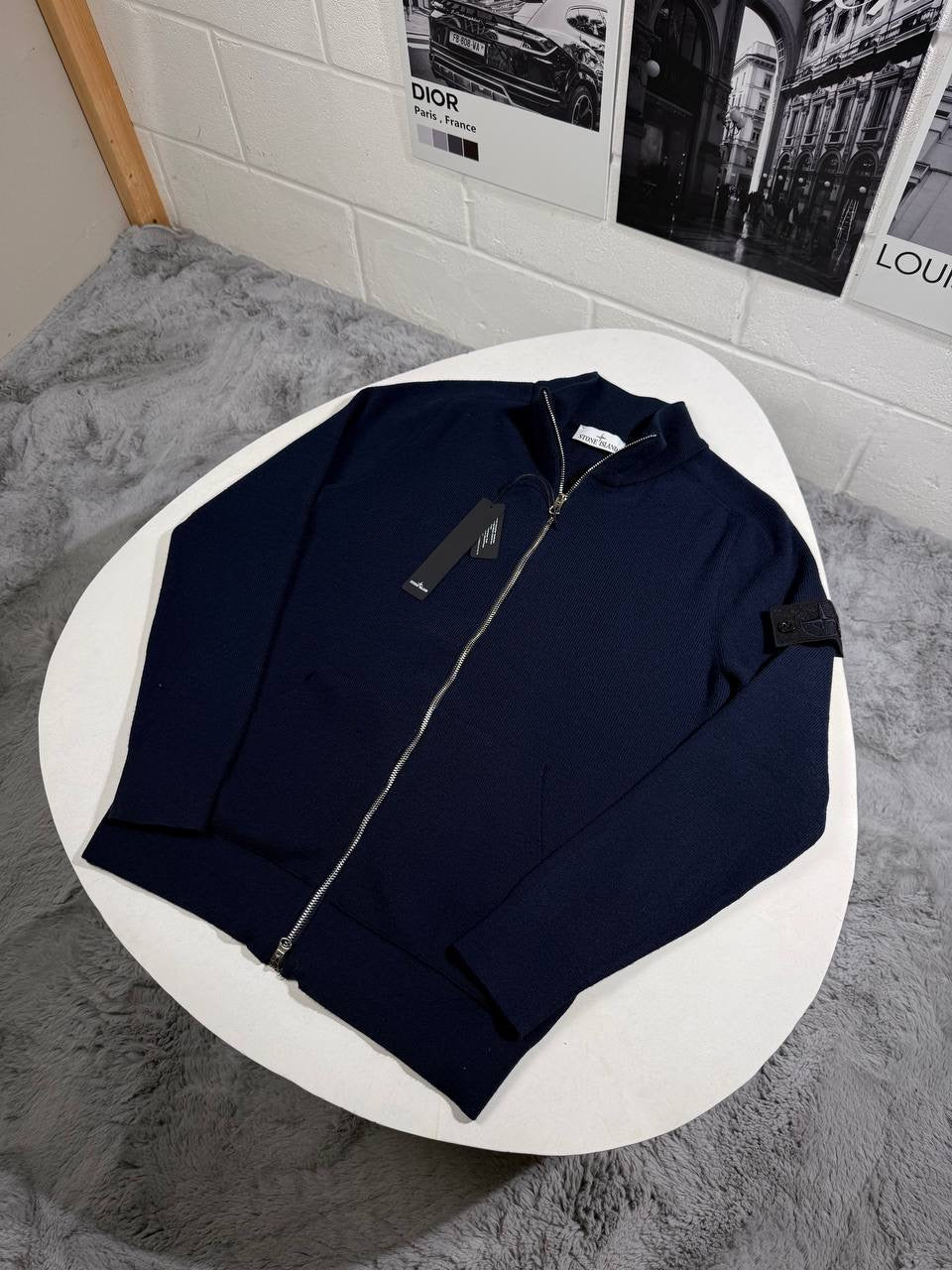 SI ZIP UP SWEATER NAVY