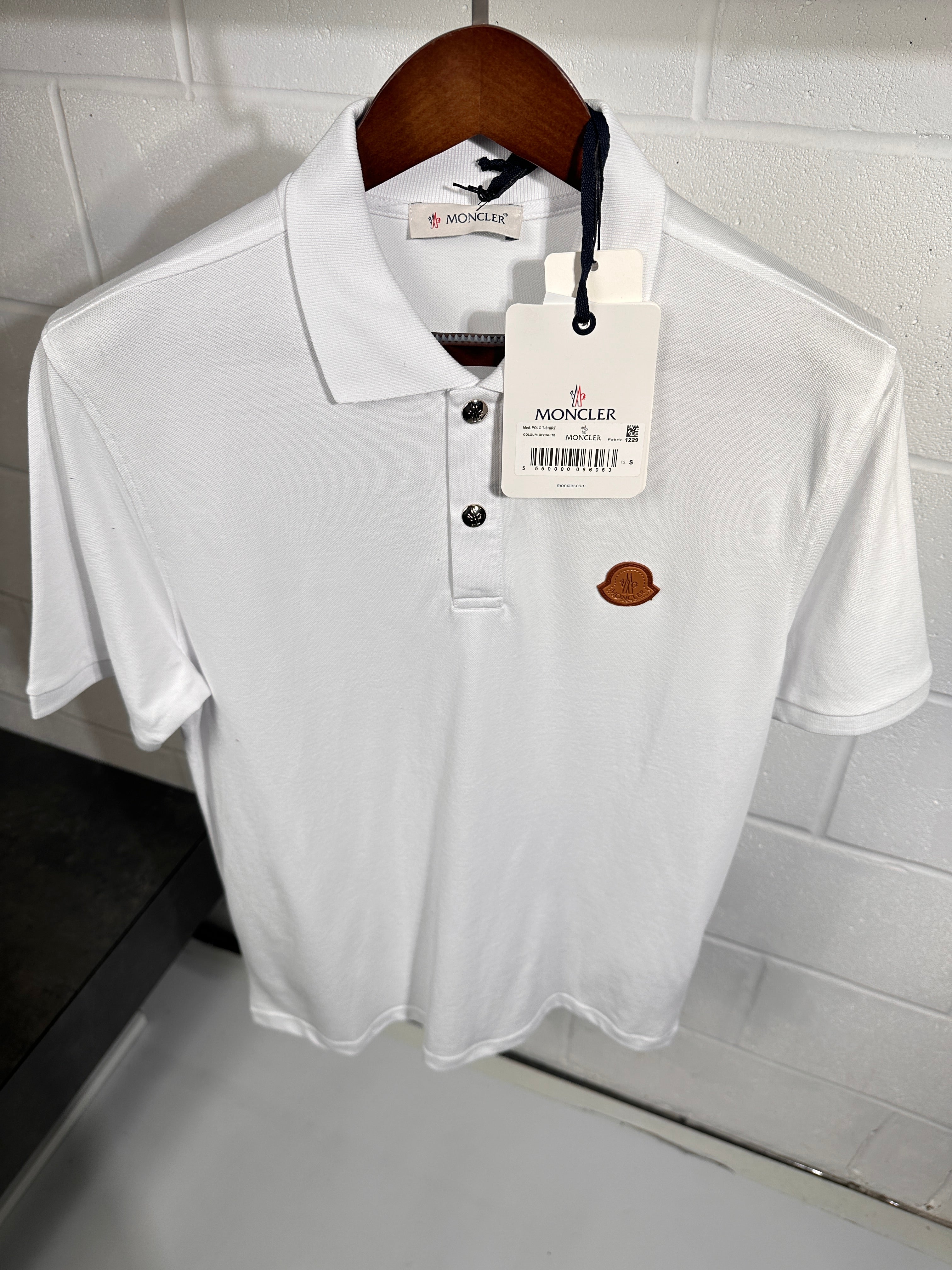 Moncler brown badge polo