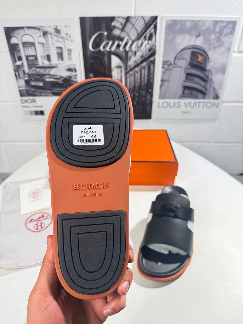 HRMS SANDALS BLACK LEATHER