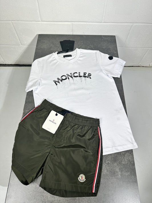 Moncler - short set white and grey