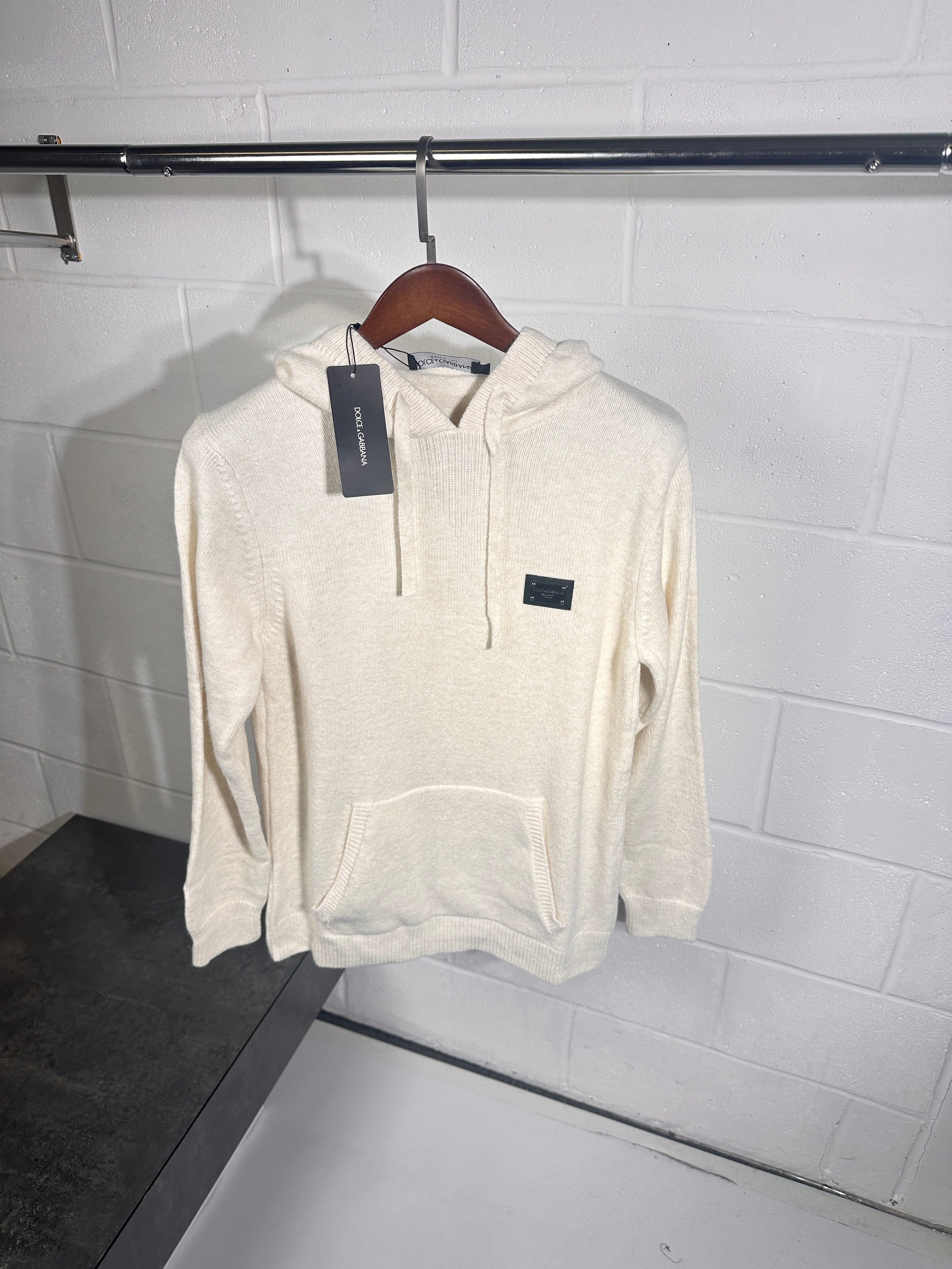 D & G white  knitted hoodie