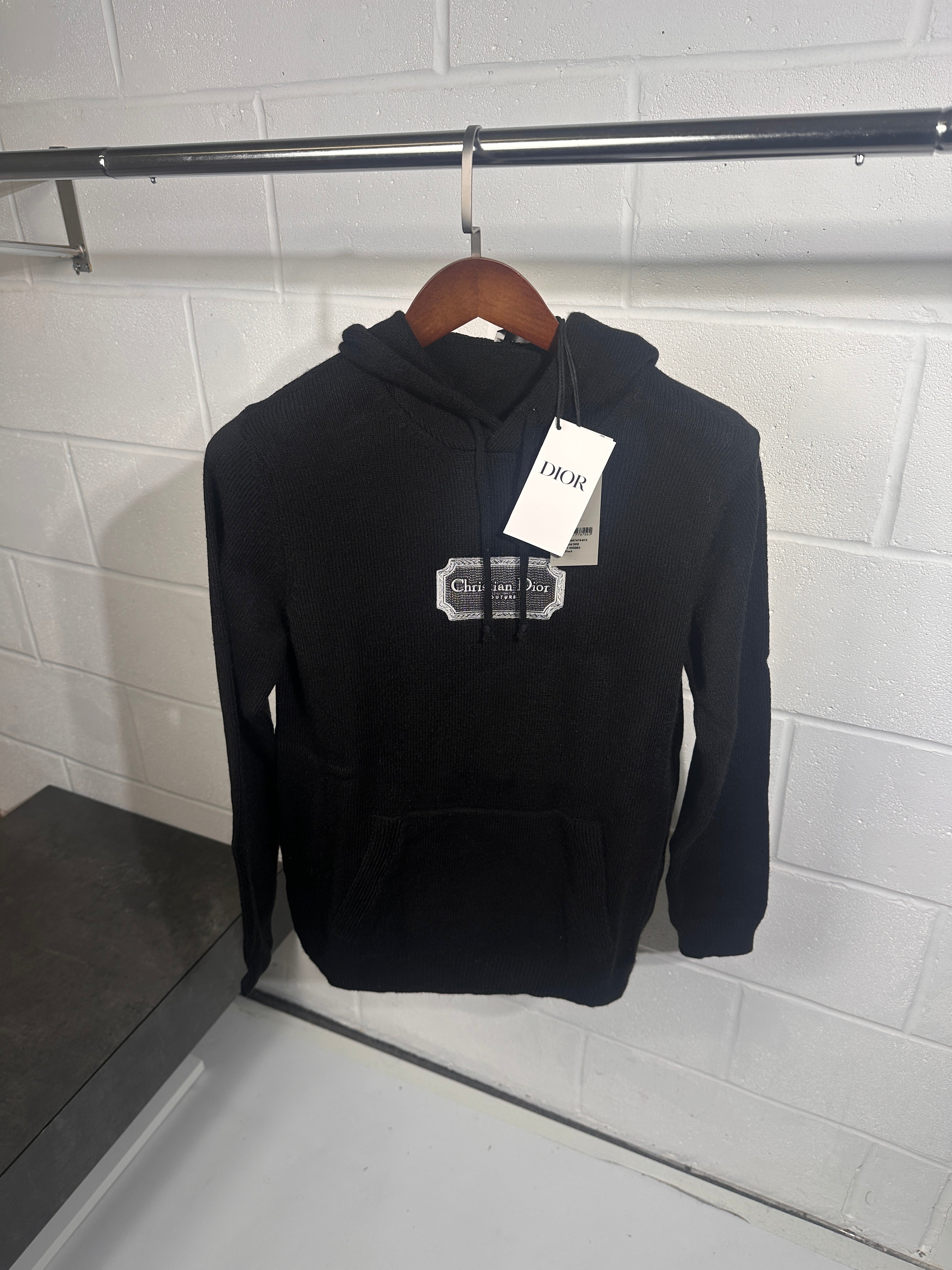 Christian Dior knitted hoodie black