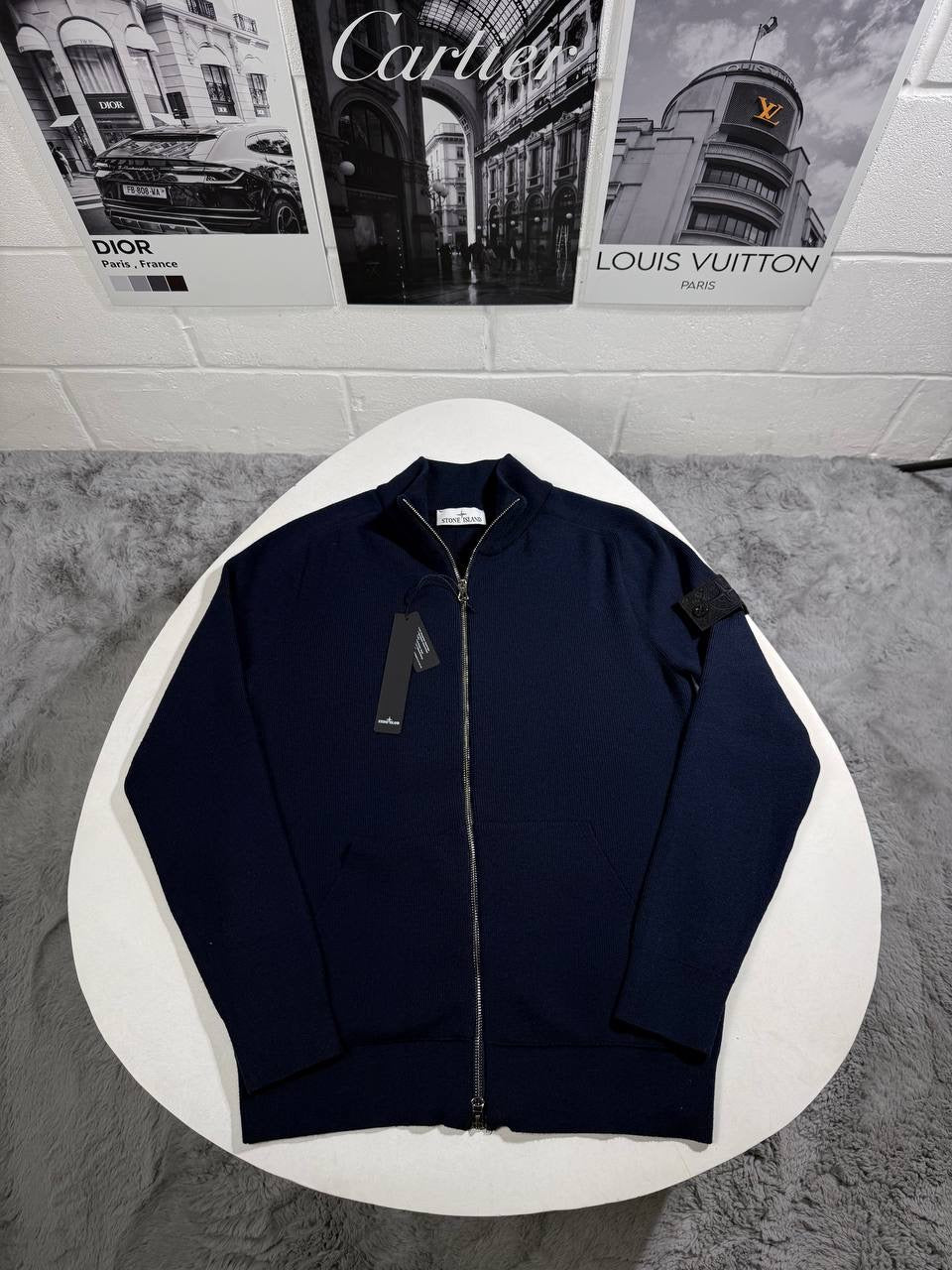 SI ZIP UP SWEATER NAVY