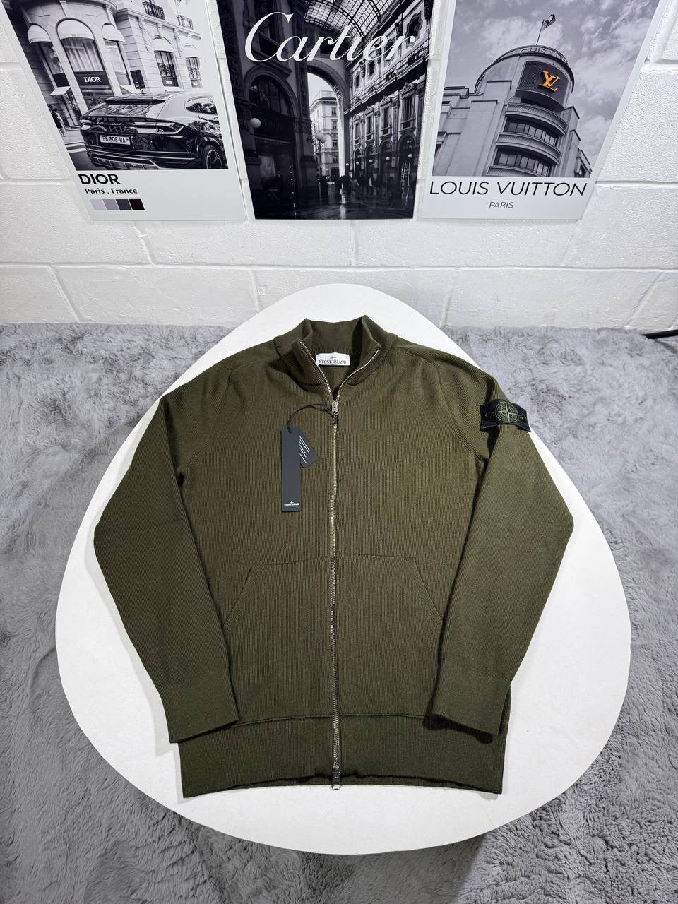 SI ZIP UP SWEATER GREEN