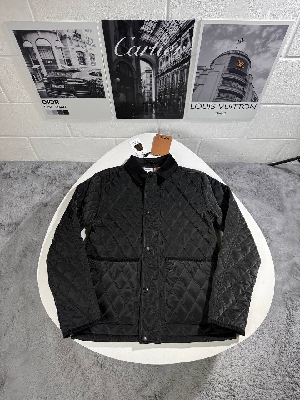 BURB QUILTED JACKET BLACK