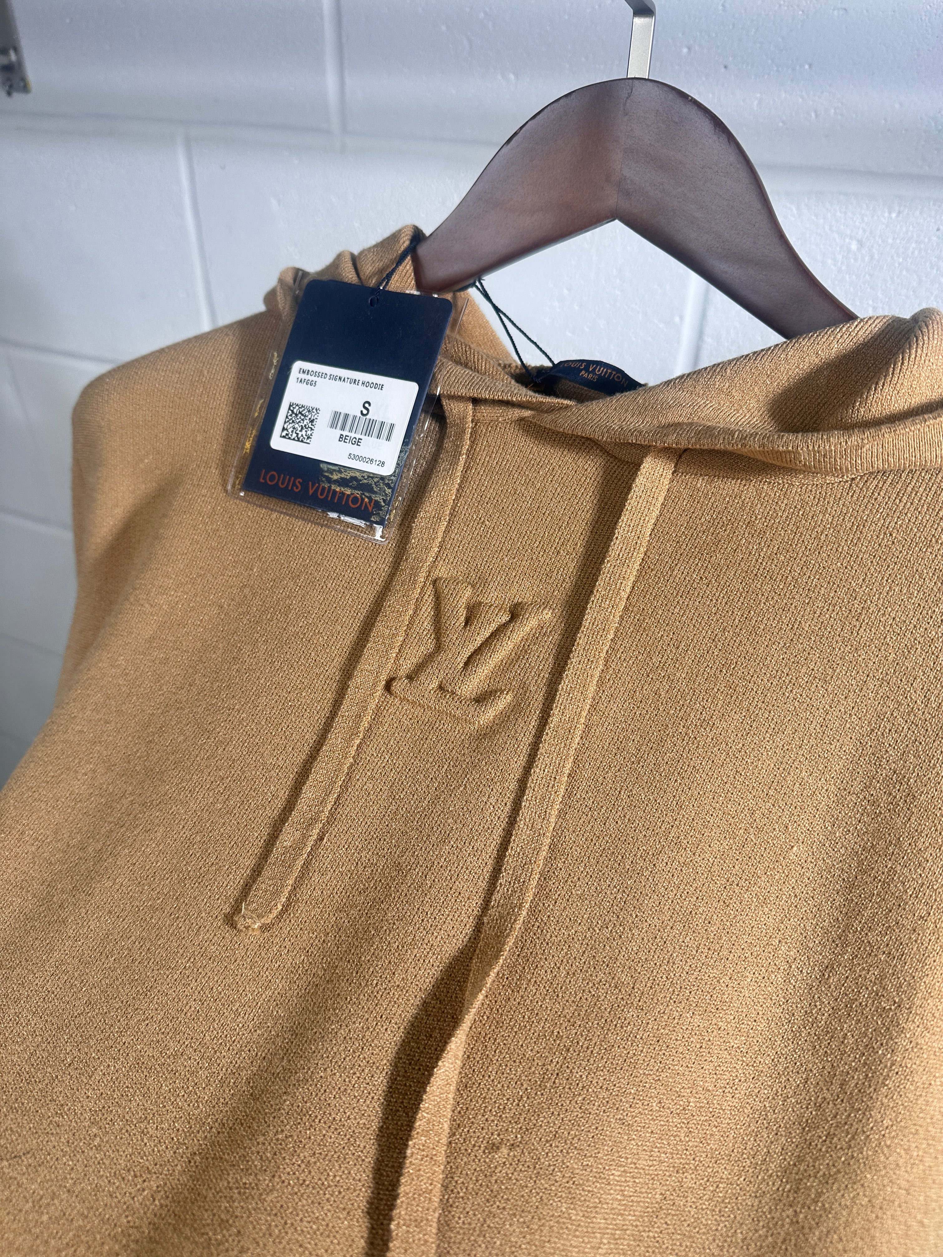 Lv knitted hoodie beige