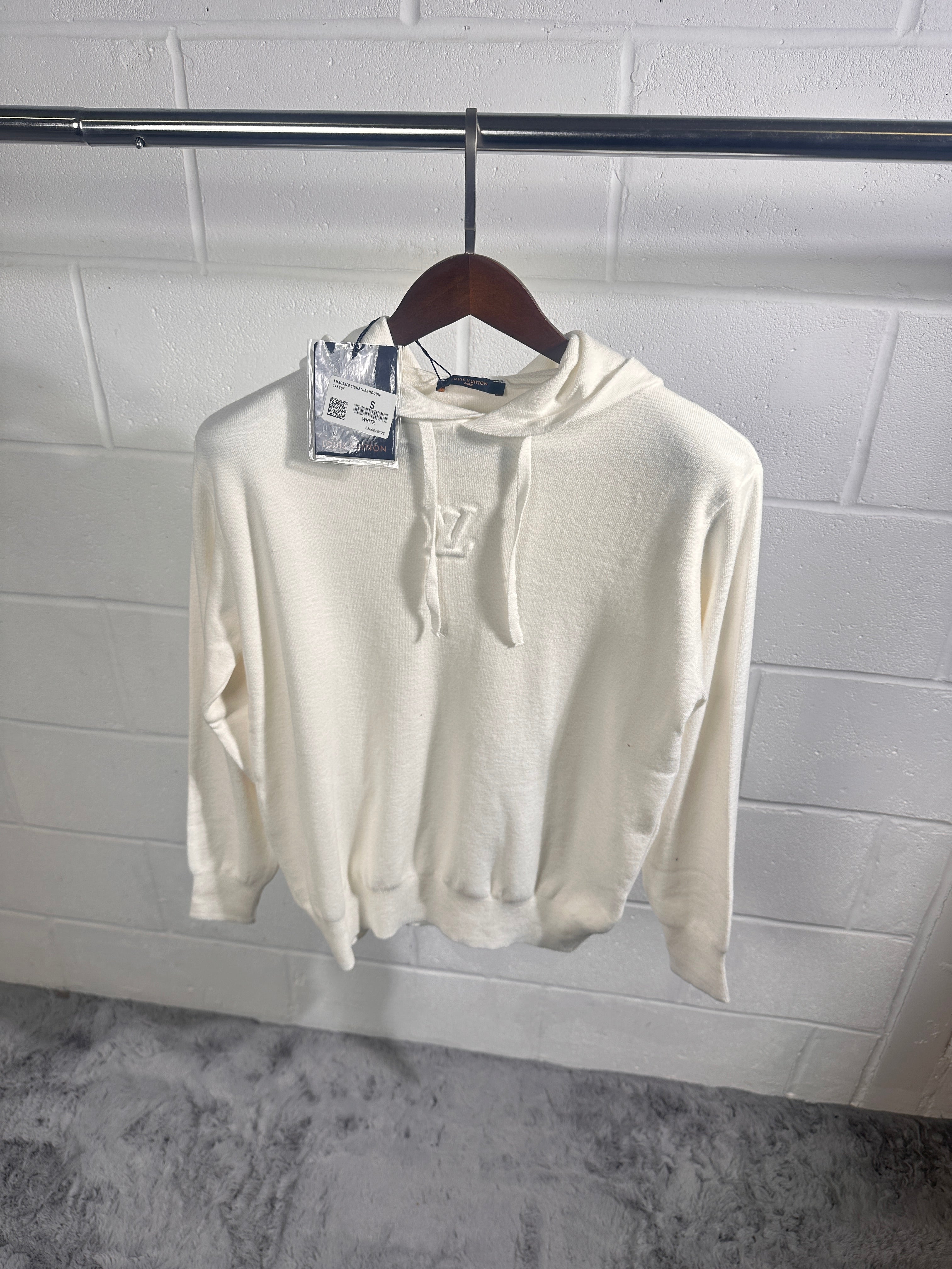 Lv knitted hoodie white L